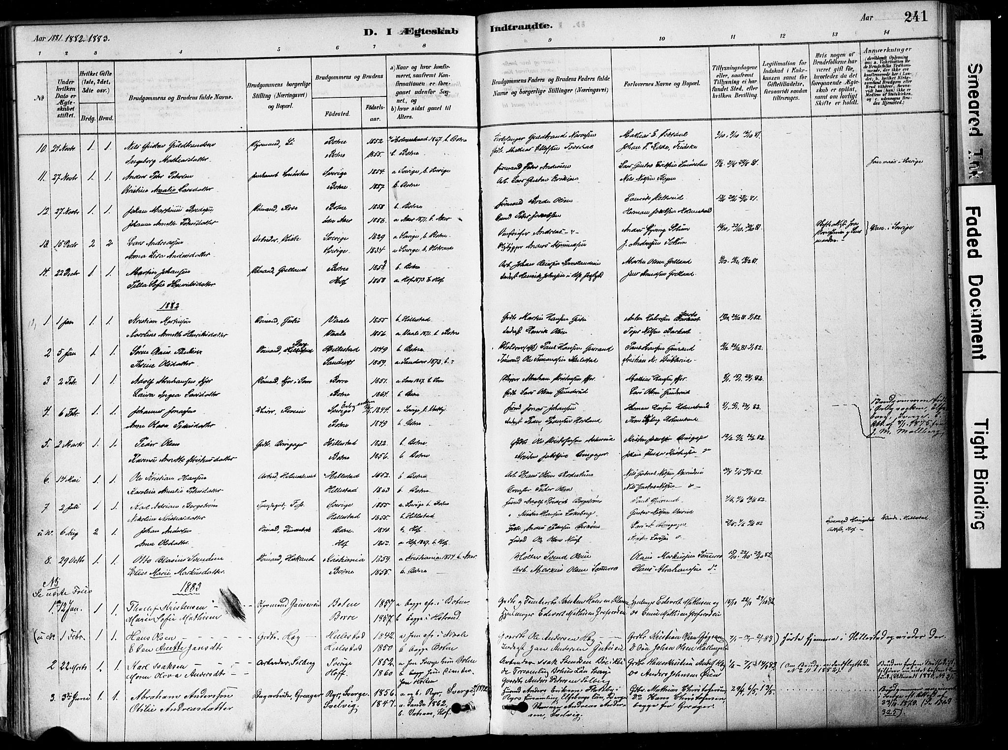 Botne kirkebøker, SAKO/A-340/F/Fa/L0007: Parish register (official) no. I 7, 1878-1910, p. 241