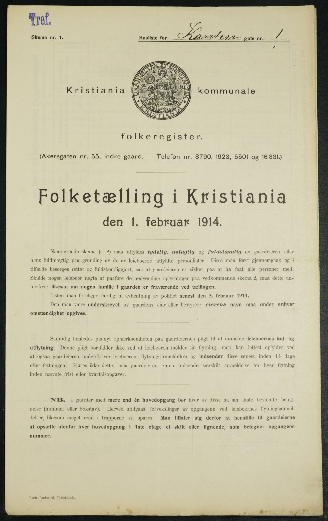 OBA, Municipal Census 1914 for Kristiania, 1914, p. 48108