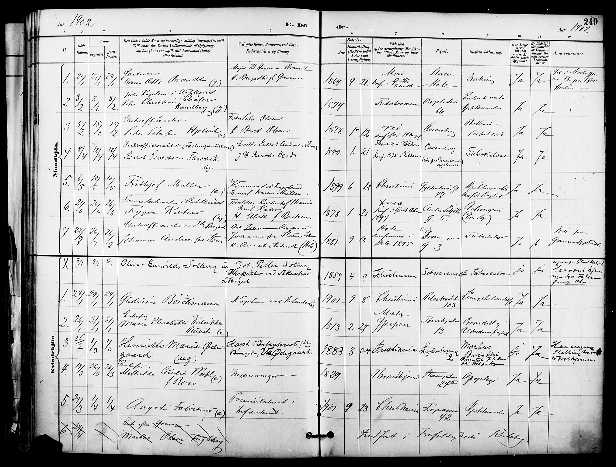 Garnisonsmenigheten Kirkebøker, SAO/A-10846/F/Fa/L0013: Parish register (official) no. 13, 1894-1904, p. 249