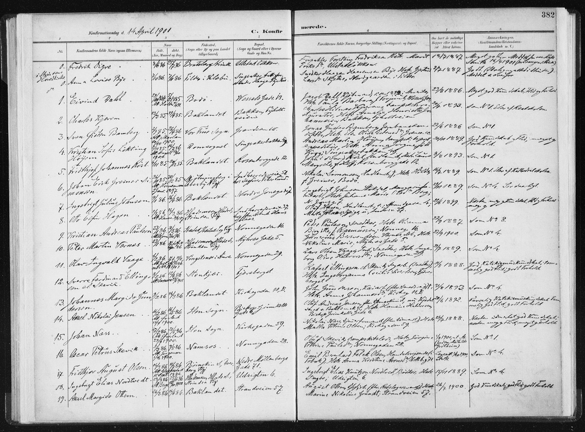 Ministerialprotokoller, klokkerbøker og fødselsregistre - Sør-Trøndelag, SAT/A-1456/604/L0200: Parish register (official) no. 604A20II, 1901-1908, p. 382