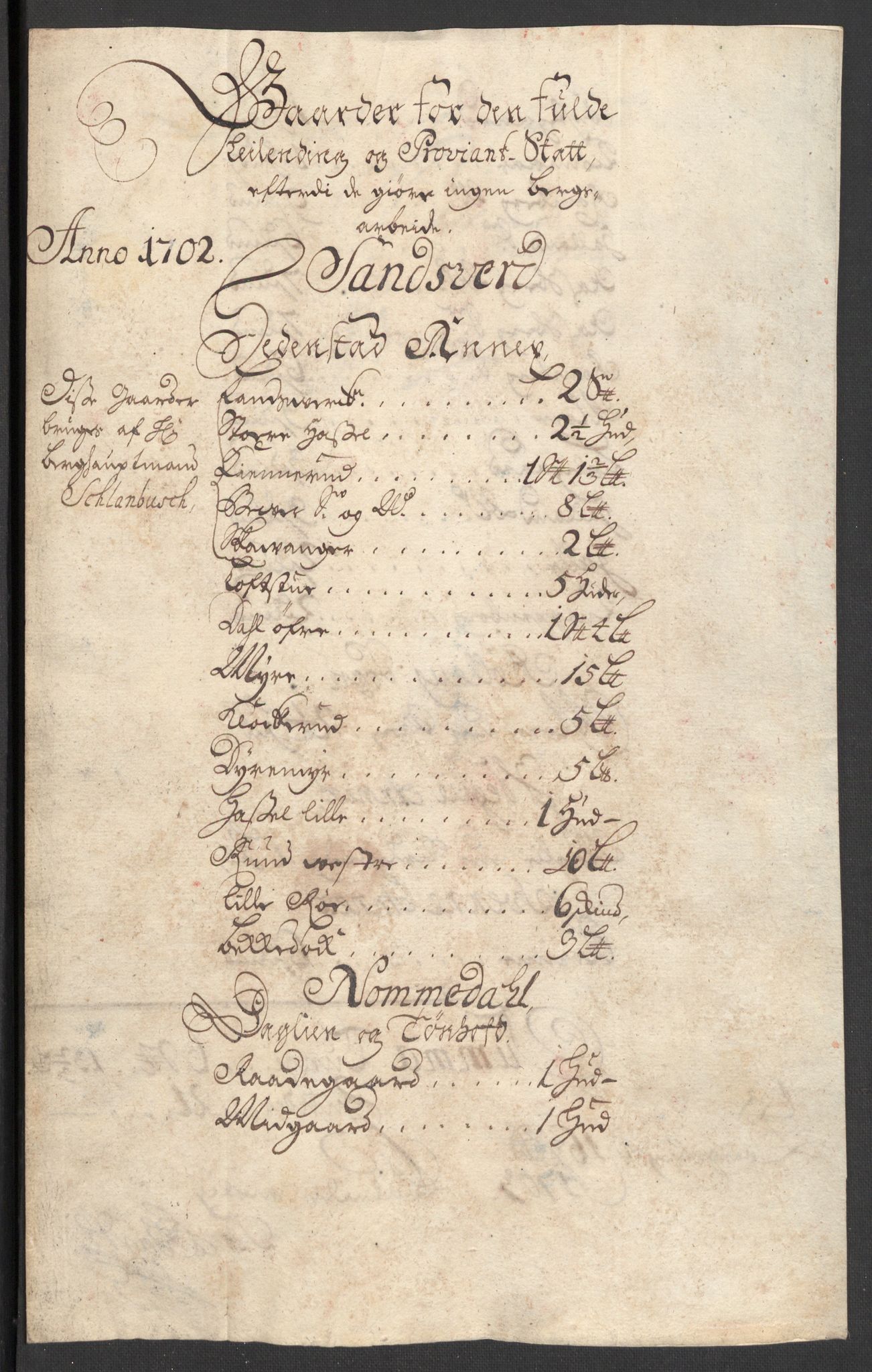 Rentekammeret inntil 1814, Reviderte regnskaper, Fogderegnskap, RA/EA-4092/R24/L1580: Fogderegnskap Numedal og Sandsvær, 1702, p. 167