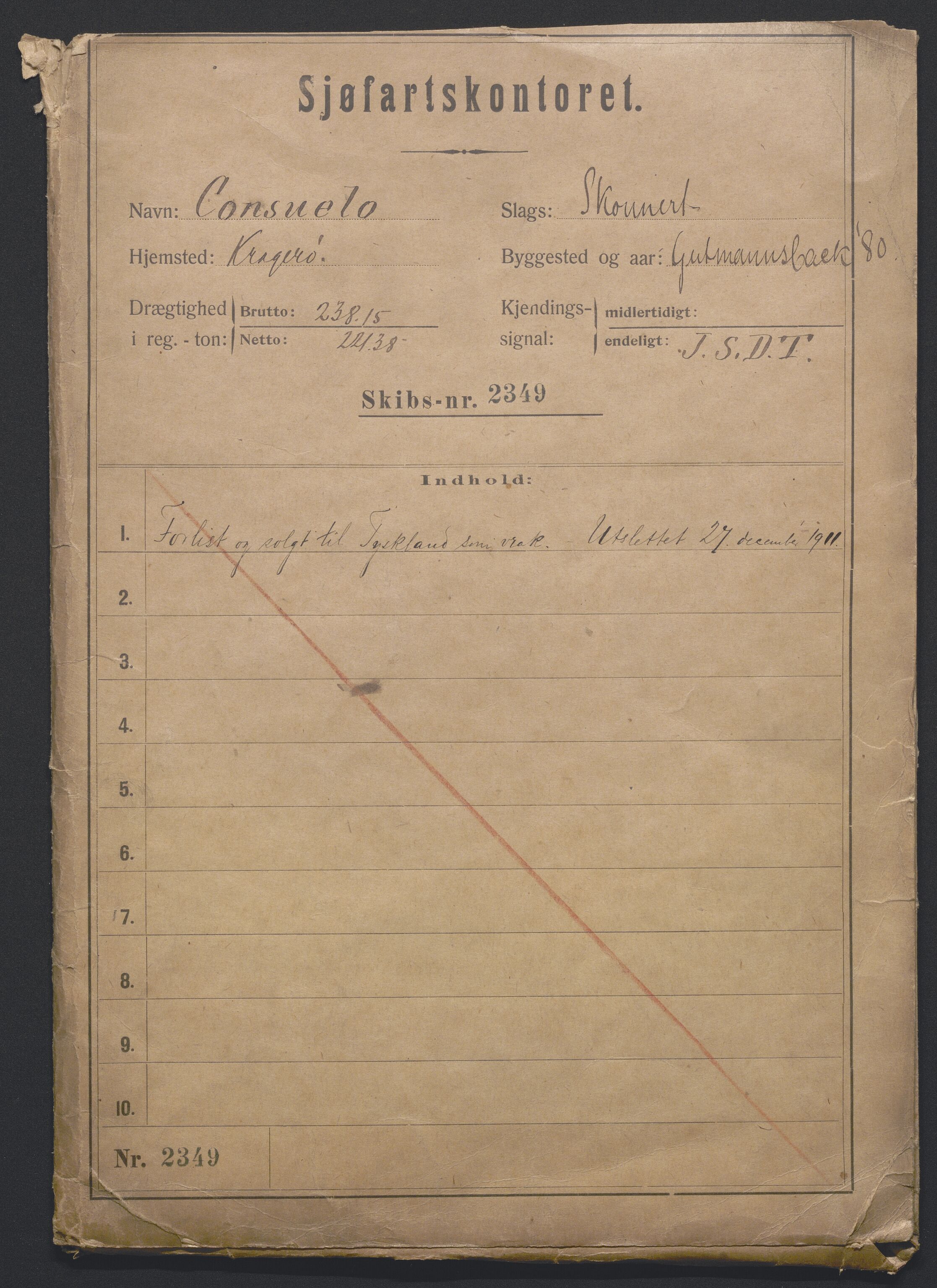 Sjøfartsdirektoratet med forløpere, skipsmapper slettede skip, AV/RA-S-4998/F/Fa/L0215: --, 1856-1924, p. 1