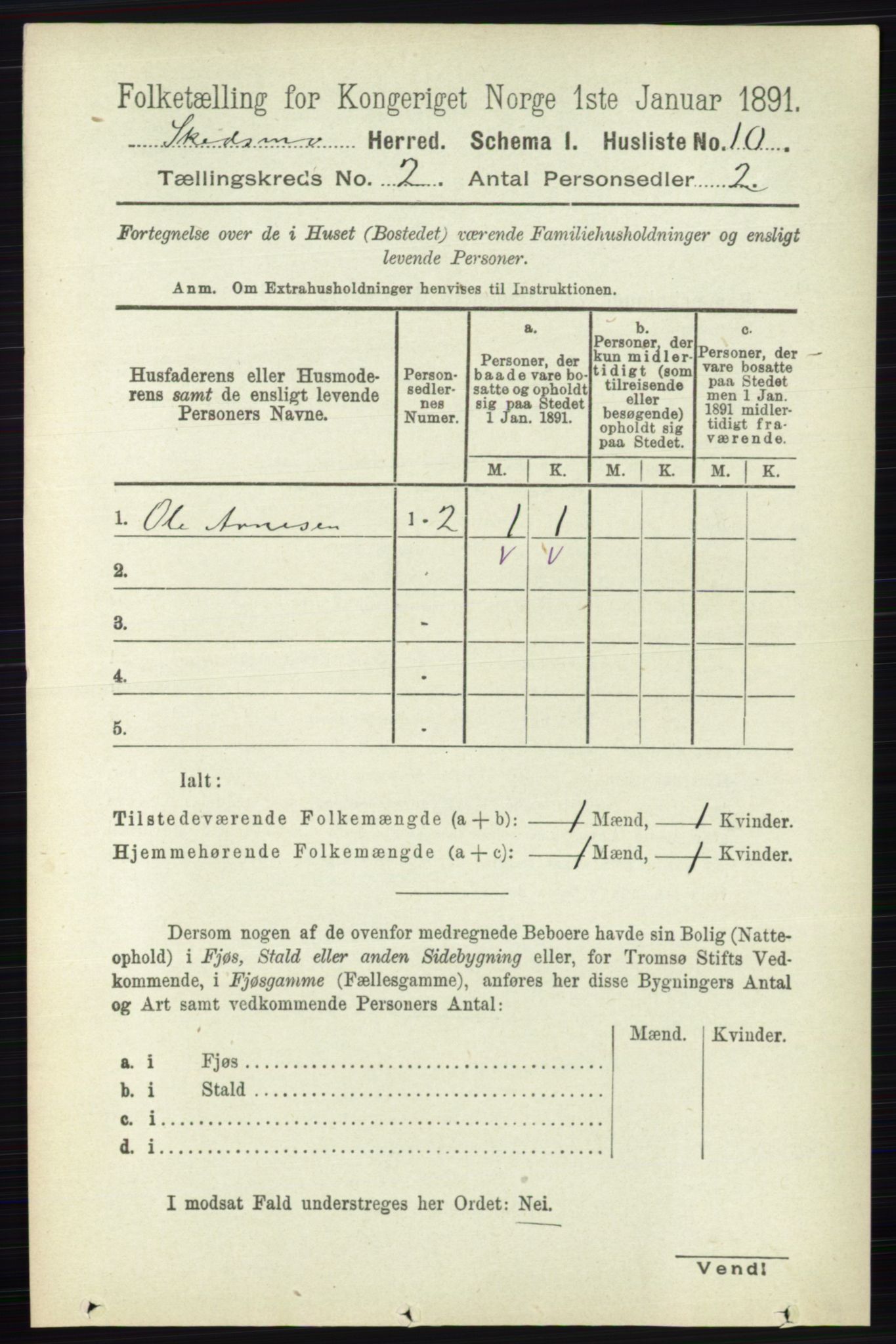 RA, 1891 census for 0231 Skedsmo, 1891, p. 519