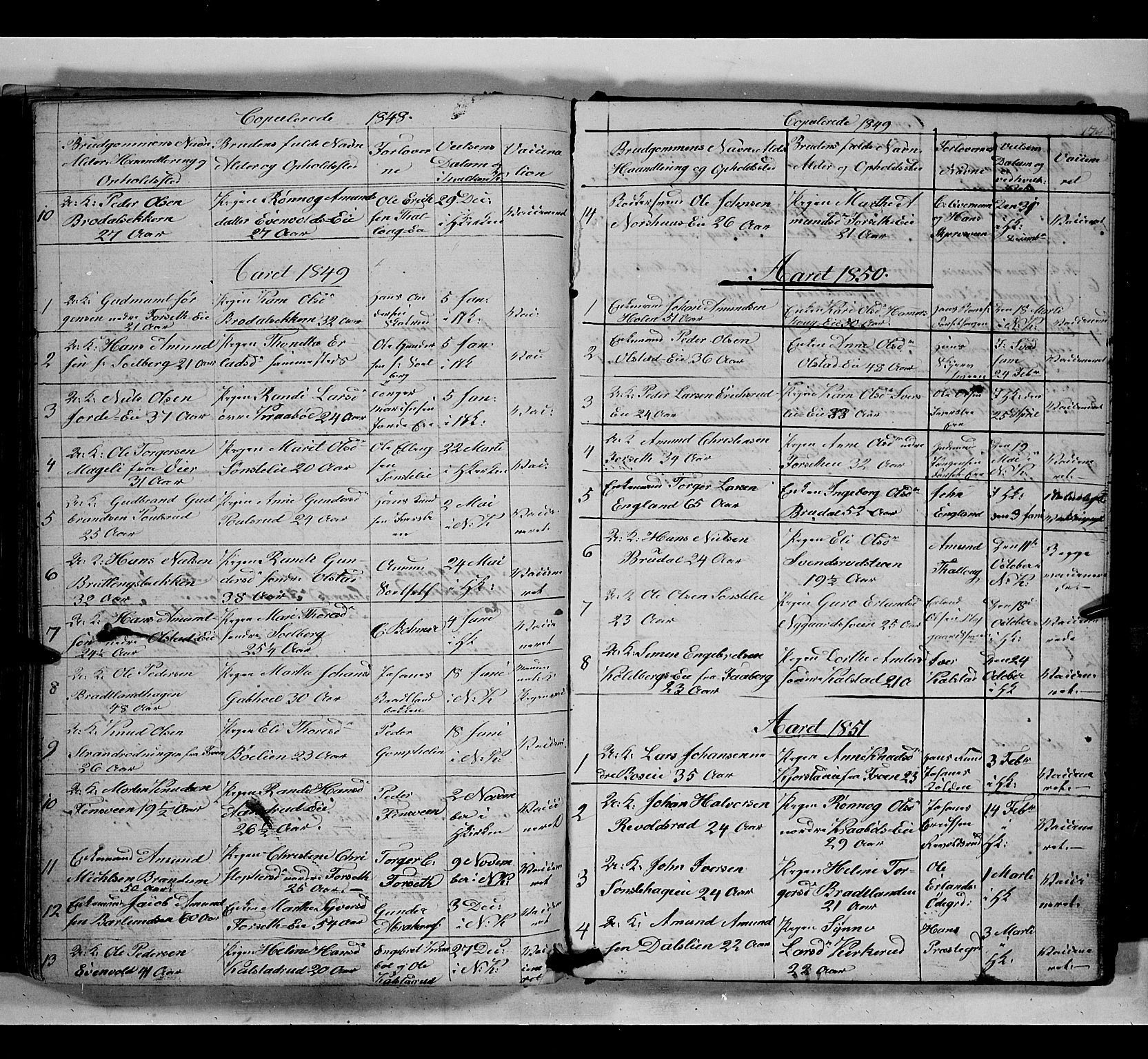 Gausdal prestekontor, SAH/PREST-090/H/Ha/Hab/L0005: Parish register (copy) no. 5, 1846-1867, p. 174