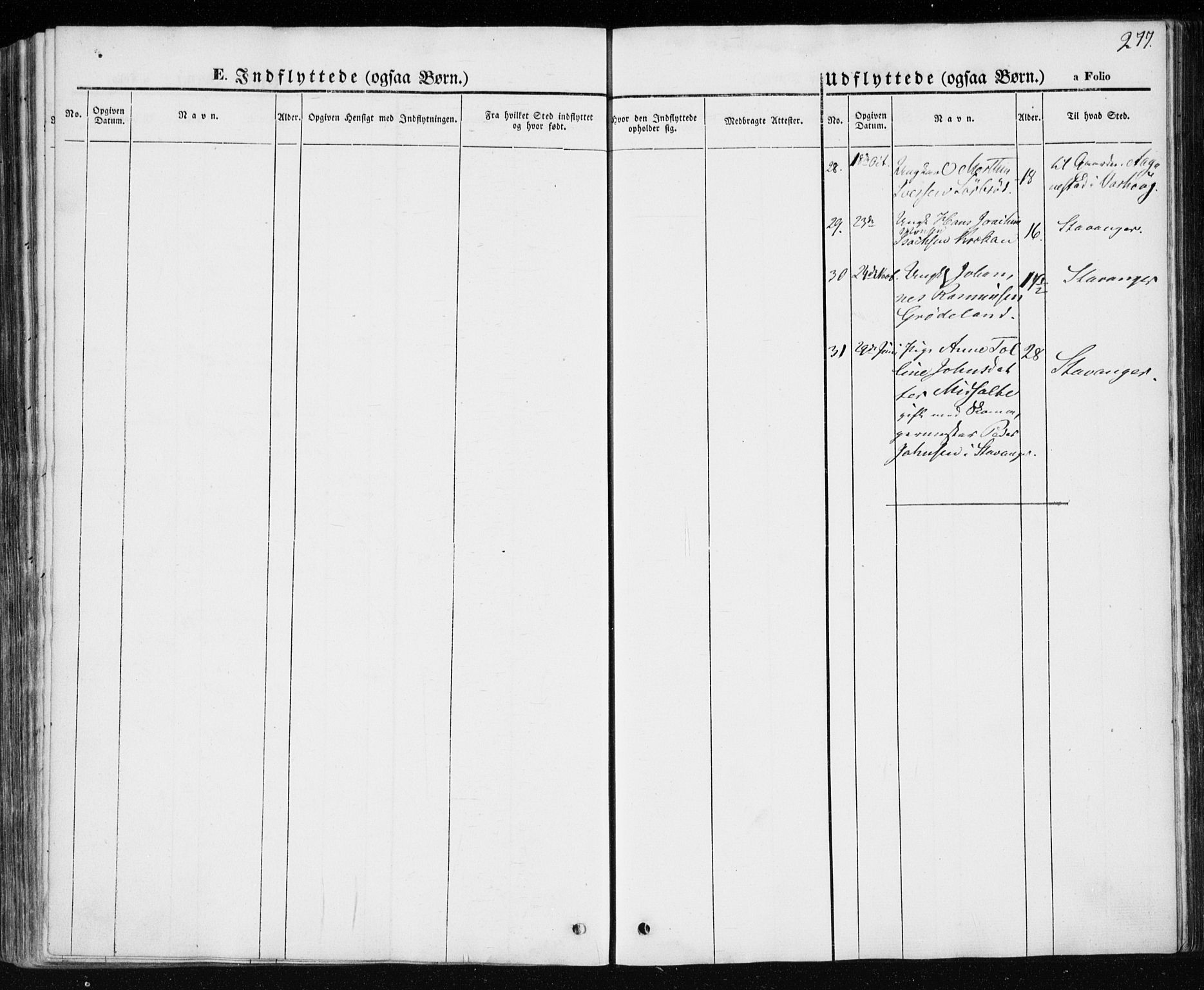 Klepp sokneprestkontor, SAST/A-101803/001/3/30BA/L0004: Parish register (official) no. A 4, 1842-1852, p. 277