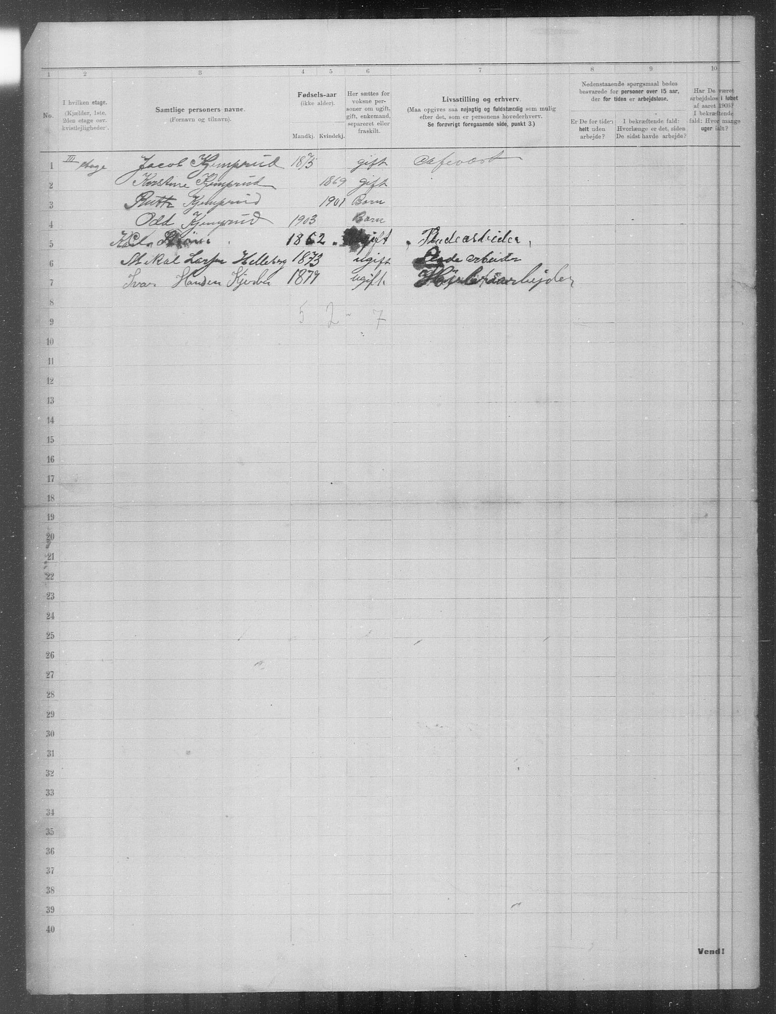 OBA, Municipal Census 1903 for Kristiania, 1903, p. 4204