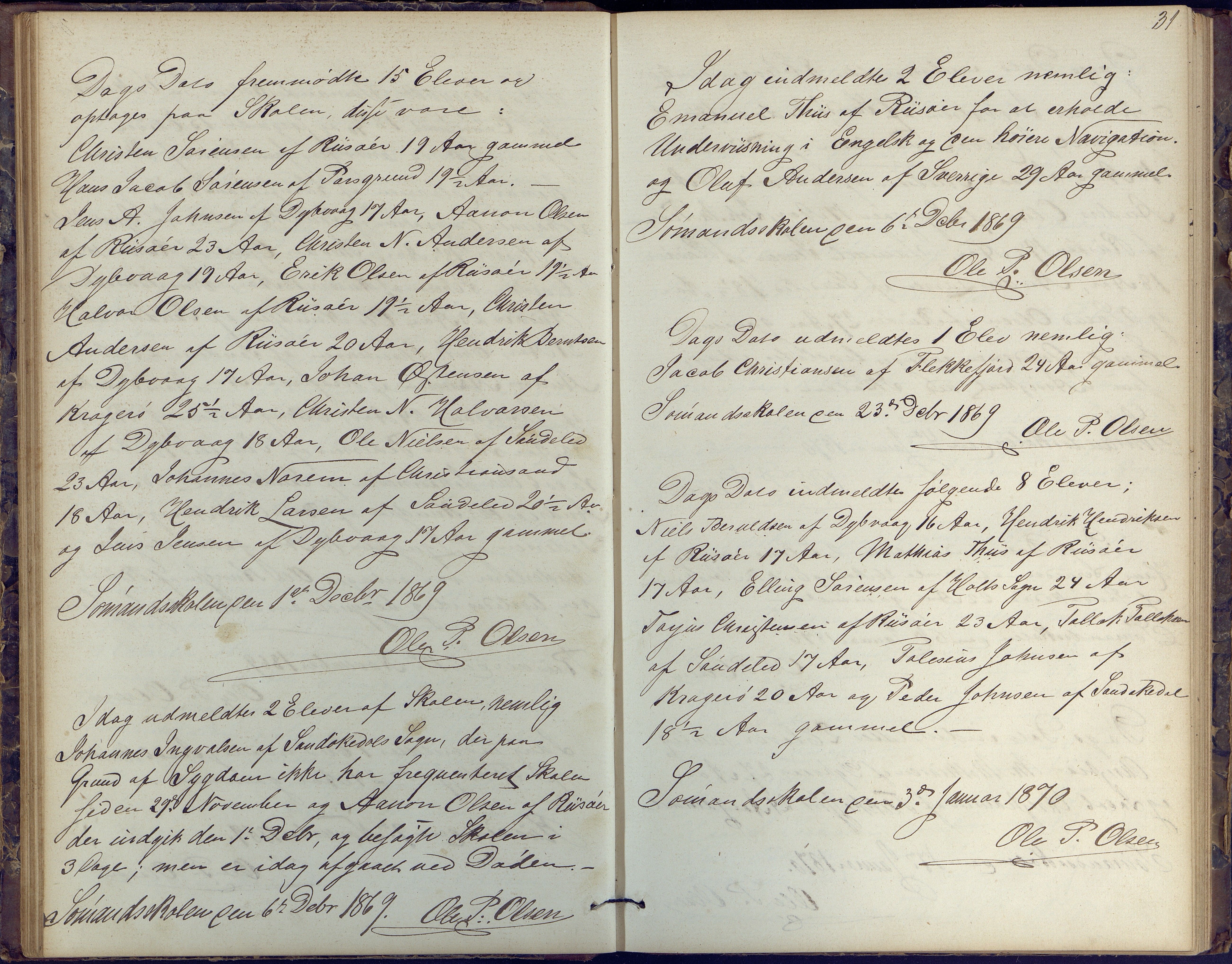 Risør kommune, AAKS/KA0901-PK/1/05/05k/L0001: Journal, 1864-1881, p. 31