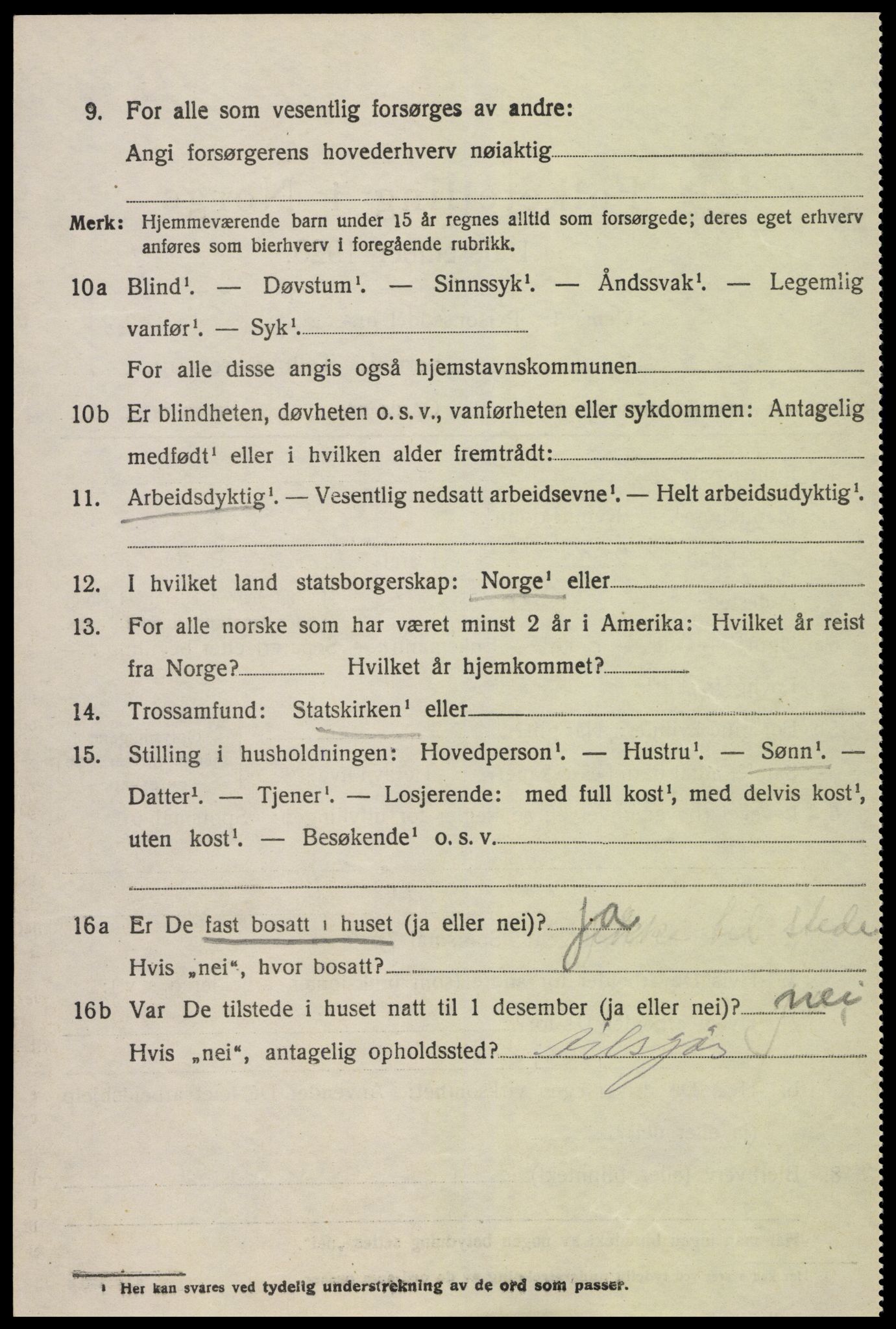 SAK, 1920 census for Øyestad, 1920, p. 9403