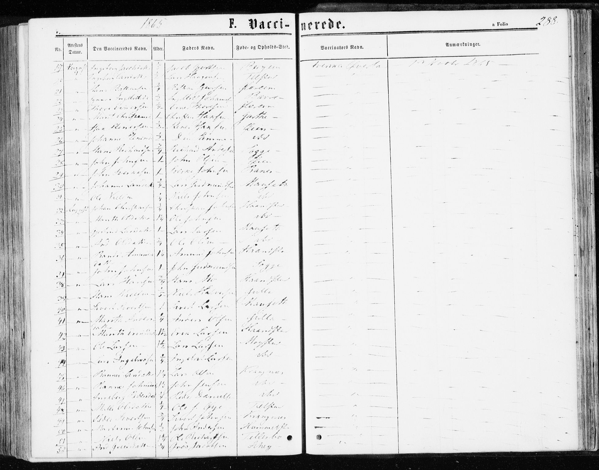 Ministerialprotokoller, klokkerbøker og fødselsregistre - Møre og Romsdal, AV/SAT-A-1454/595/L1045: Parish register (official) no. 595A07, 1863-1873, p. 288