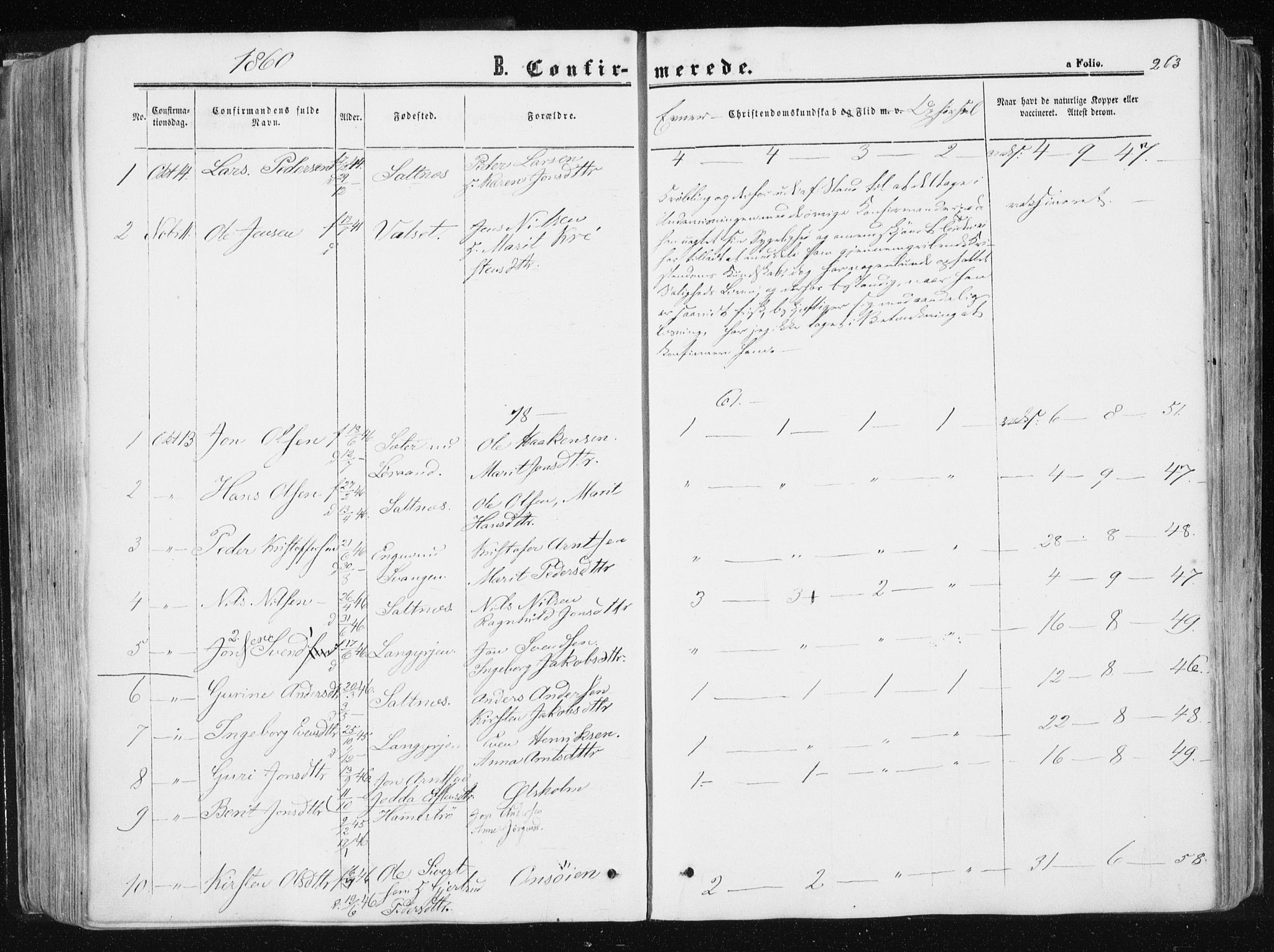 Ministerialprotokoller, klokkerbøker og fødselsregistre - Sør-Trøndelag, SAT/A-1456/612/L0377: Parish register (official) no. 612A09, 1859-1877, p. 263