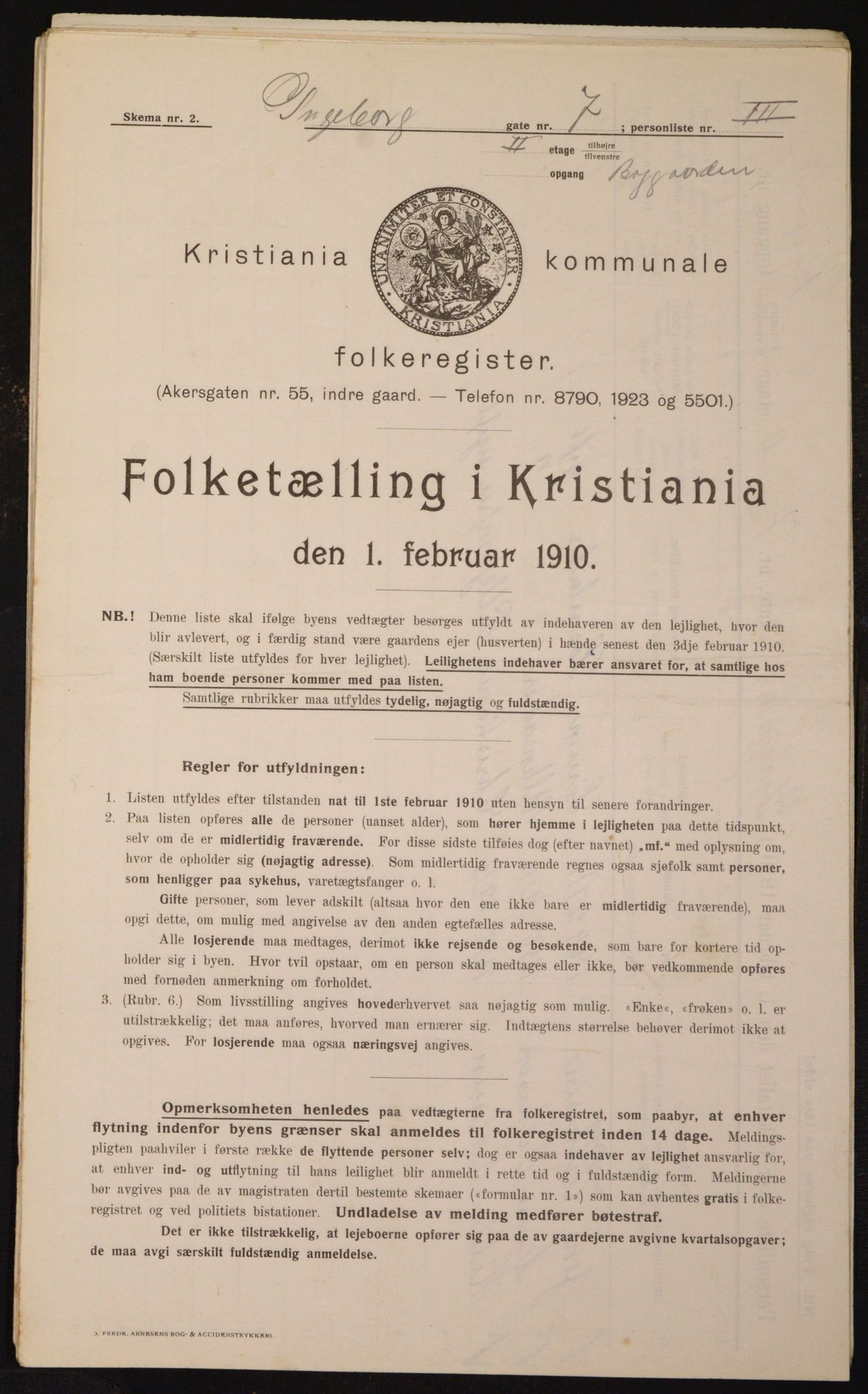 OBA, Municipal Census 1910 for Kristiania, 1910, p. 42796