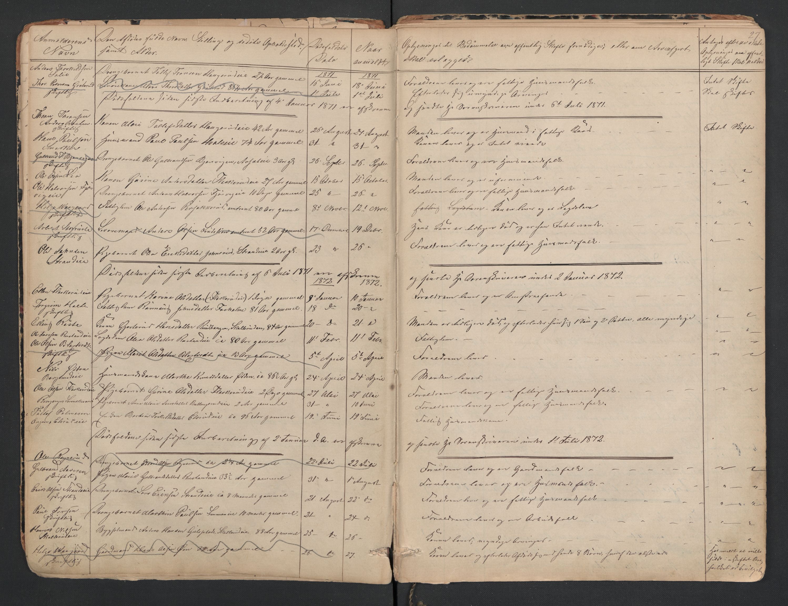 Ådal lensmannskontor, AV/SAKO-A-518/H/Ha/L0001/0001: Dødsfallsprotokoll  / Dødsfallsprotokoll 1, 1863-1918, p. 27