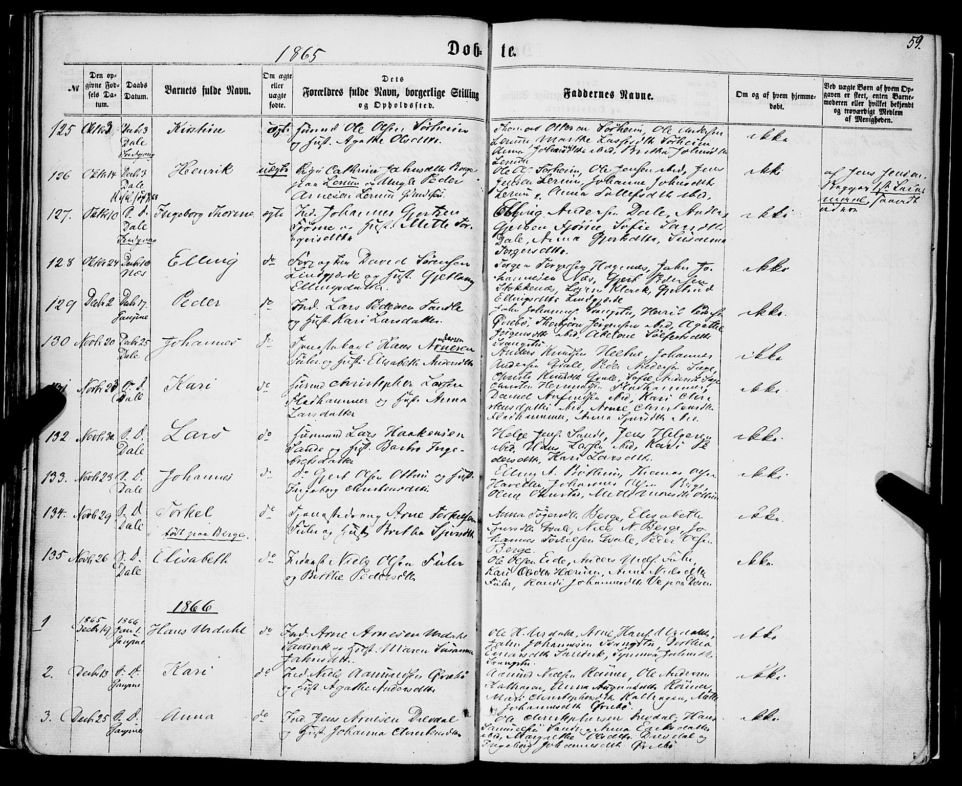 Luster sokneprestembete, AV/SAB-A-81101/H/Haa/Haaa/L0008: Parish register (official) no. A 8, 1860-1870, p. 59