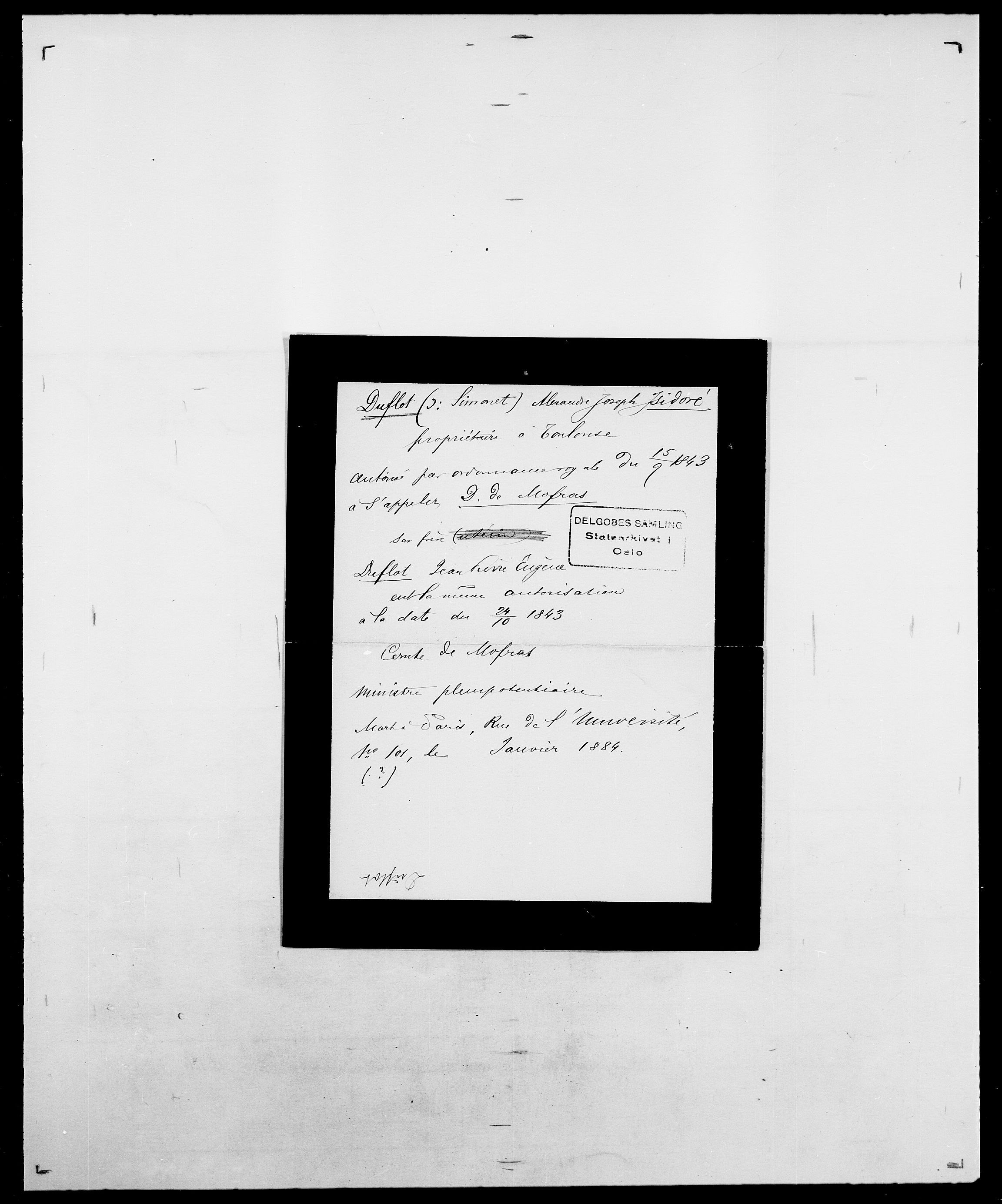 Delgobe, Charles Antoine - samling, AV/SAO-PAO-0038/D/Da/L0009: Dahl - v. Düren, p. 835