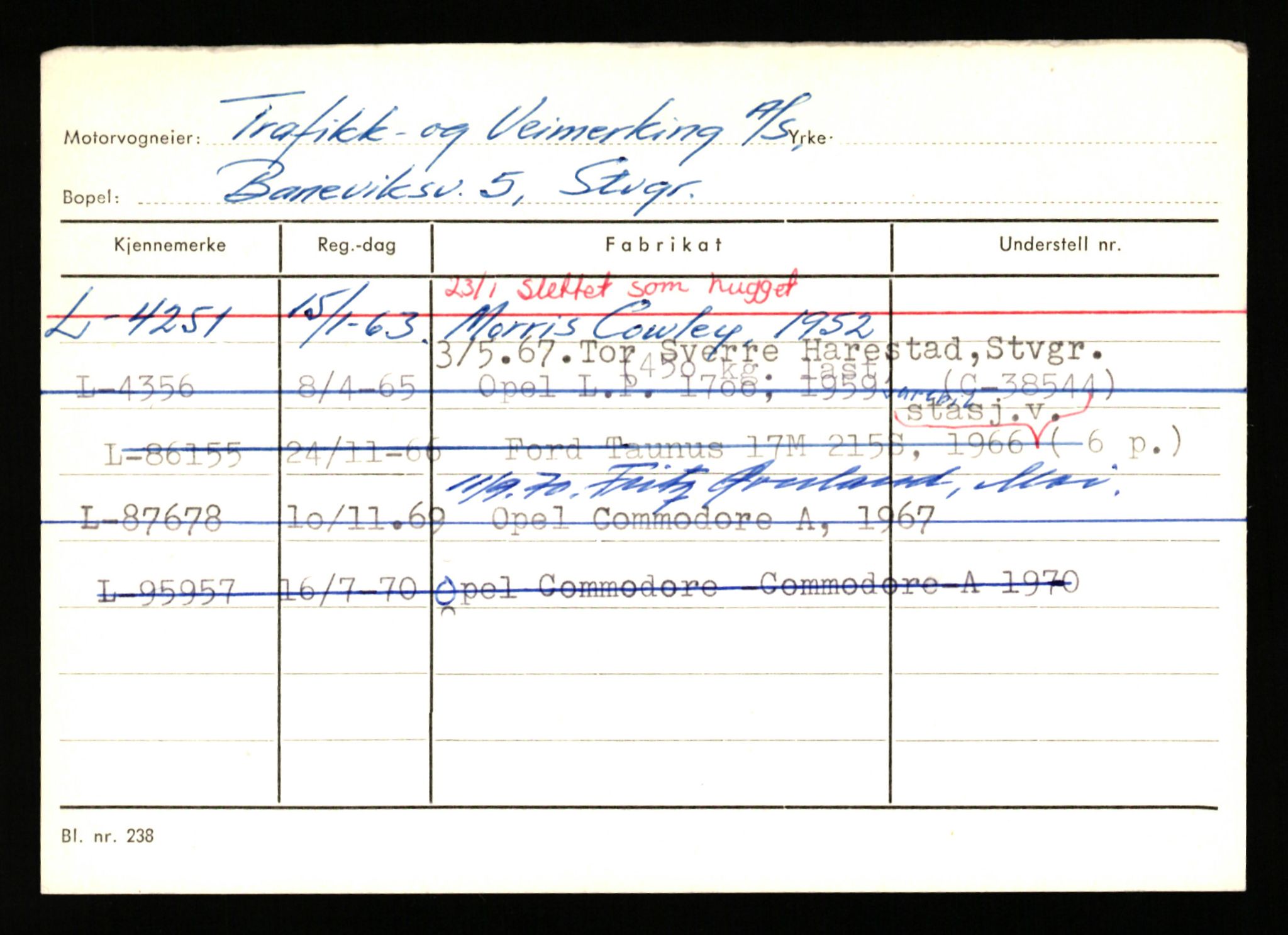 Stavanger trafikkstasjon, SAST/A-101942/0/H/L0040: Torstensen - Ueland, 1930-1971, p. 321