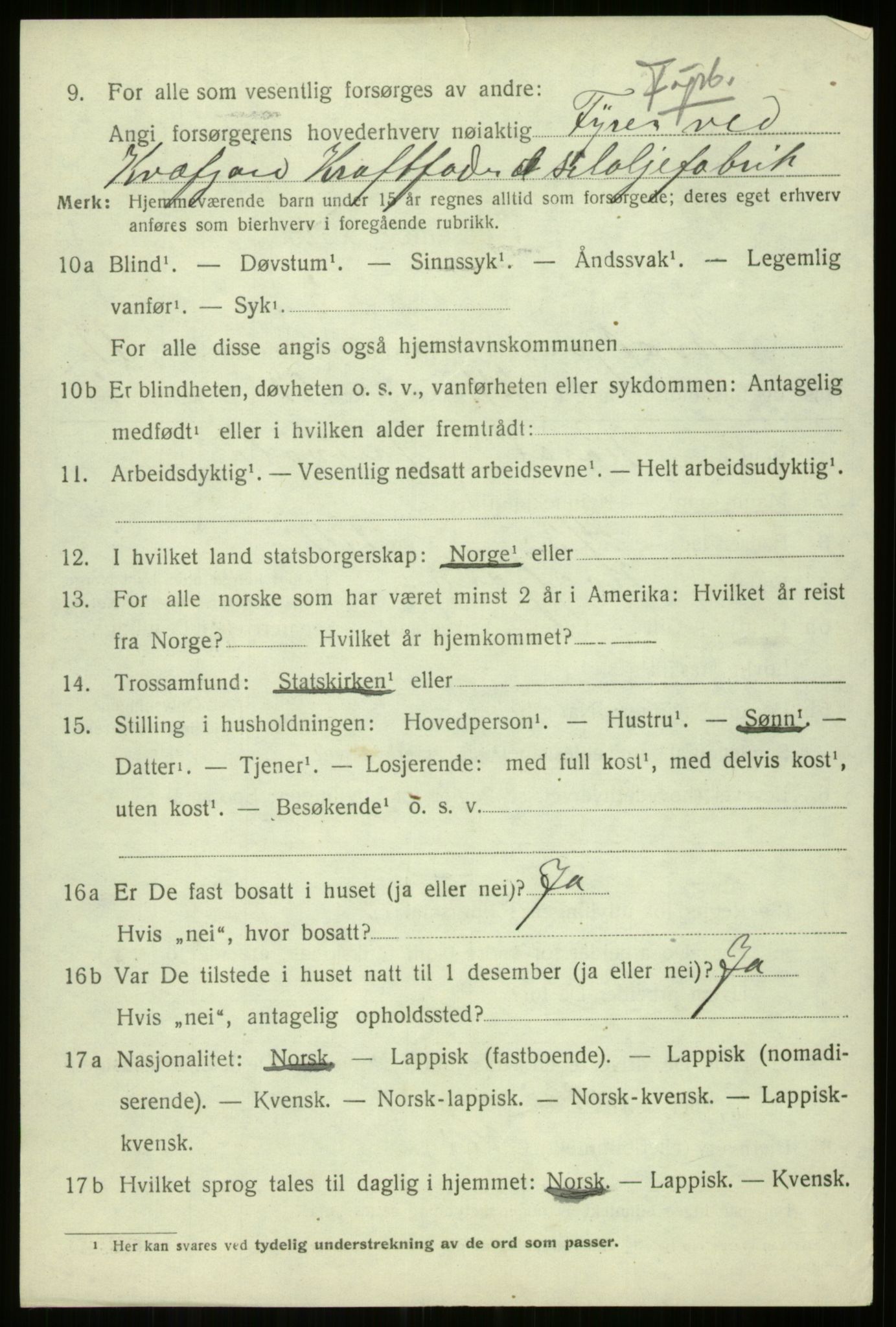 SATØ, 1920 census for Kvæfjord, 1920, p. 5946