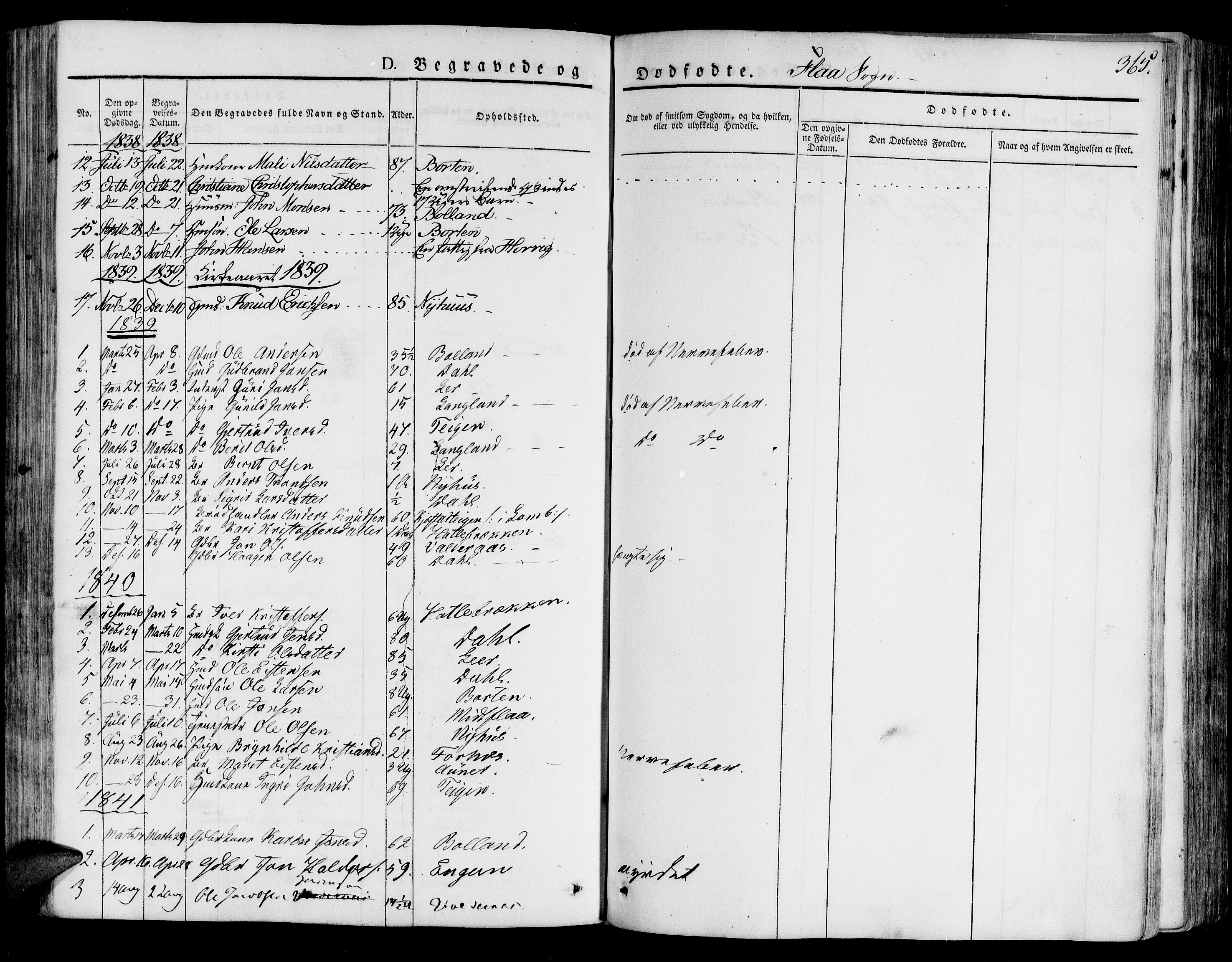 Ministerialprotokoller, klokkerbøker og fødselsregistre - Sør-Trøndelag, AV/SAT-A-1456/691/L1072: Parish register (official) no. 691A05 /3, 1826-1841, p. 365