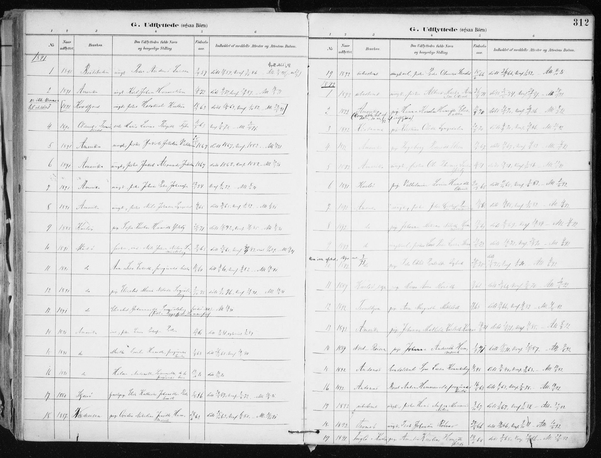 Lyngen sokneprestembete, AV/SATØ-S-1289/H/He/Hea/L0008kirke: Parish register (official) no. 8, 1891-1902, p. 312