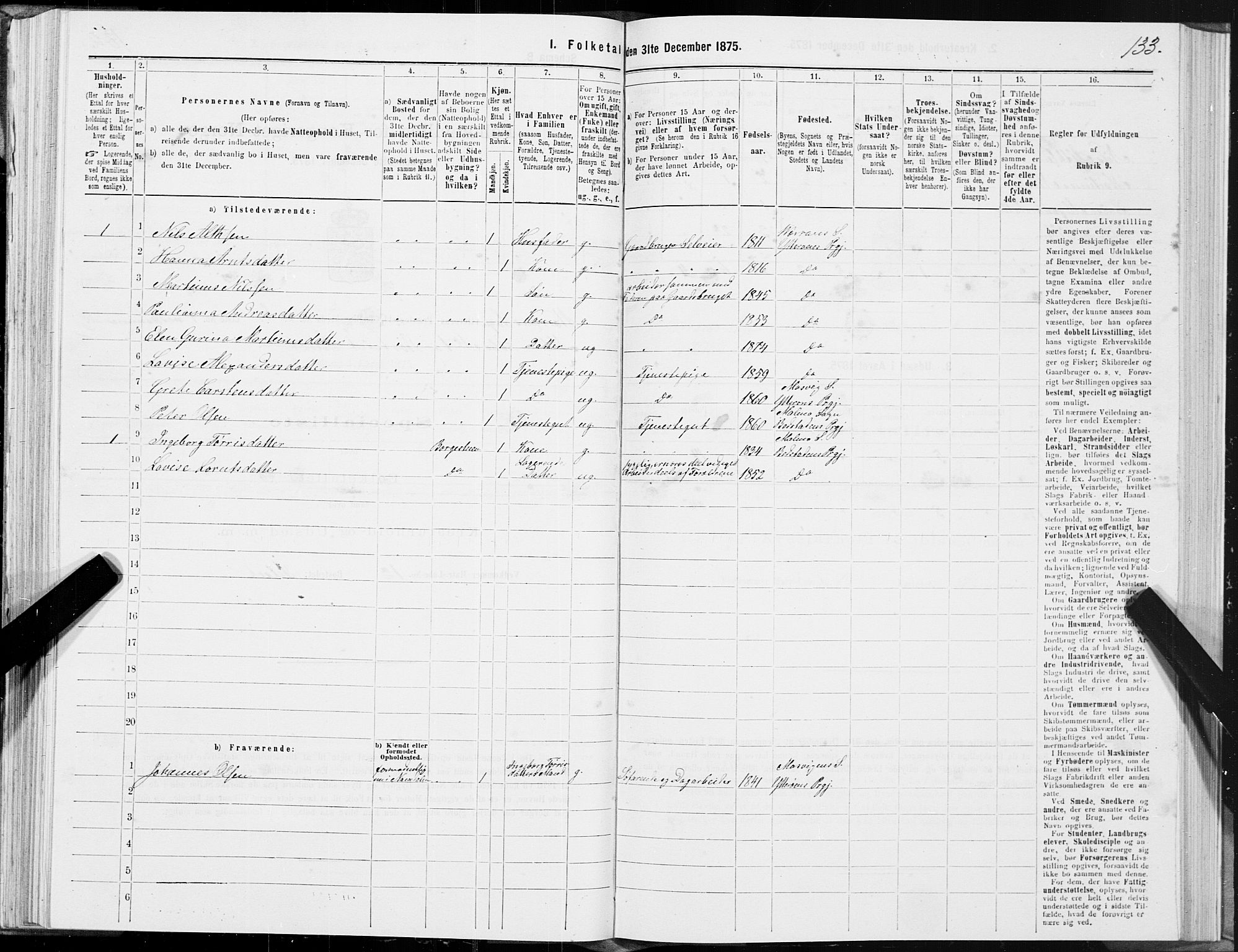 SAT, 1875 census for 1722P Ytterøy, 1875, p. 4133