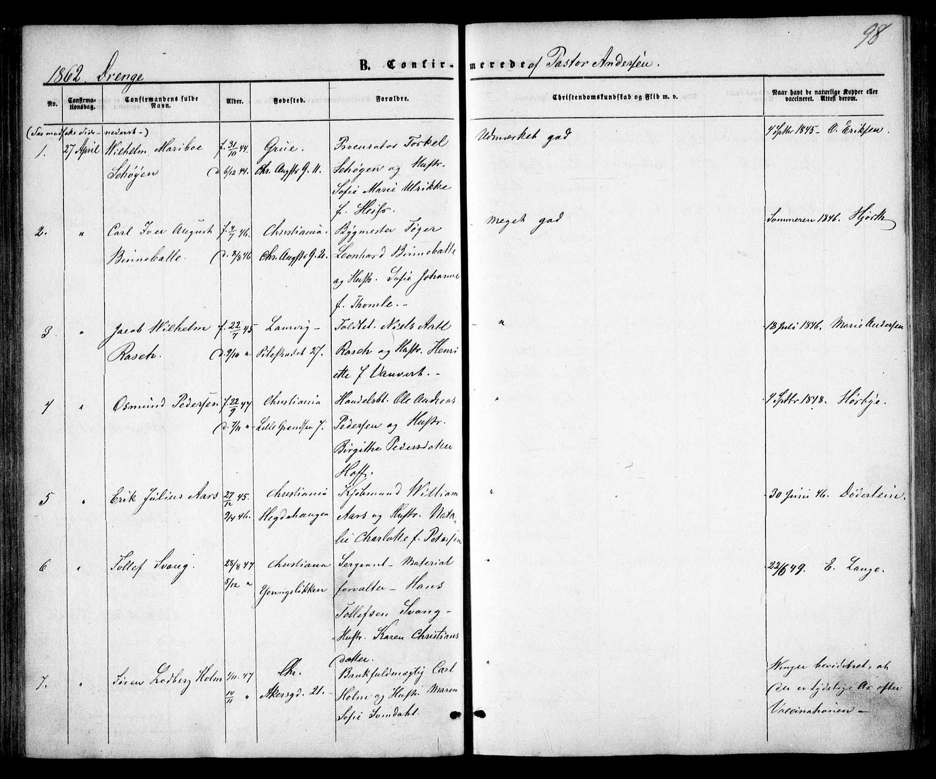 Trefoldighet prestekontor Kirkebøker, AV/SAO-A-10882/F/Fb/L0001: Parish register (official) no. II 1, 1858-1871, p. 98