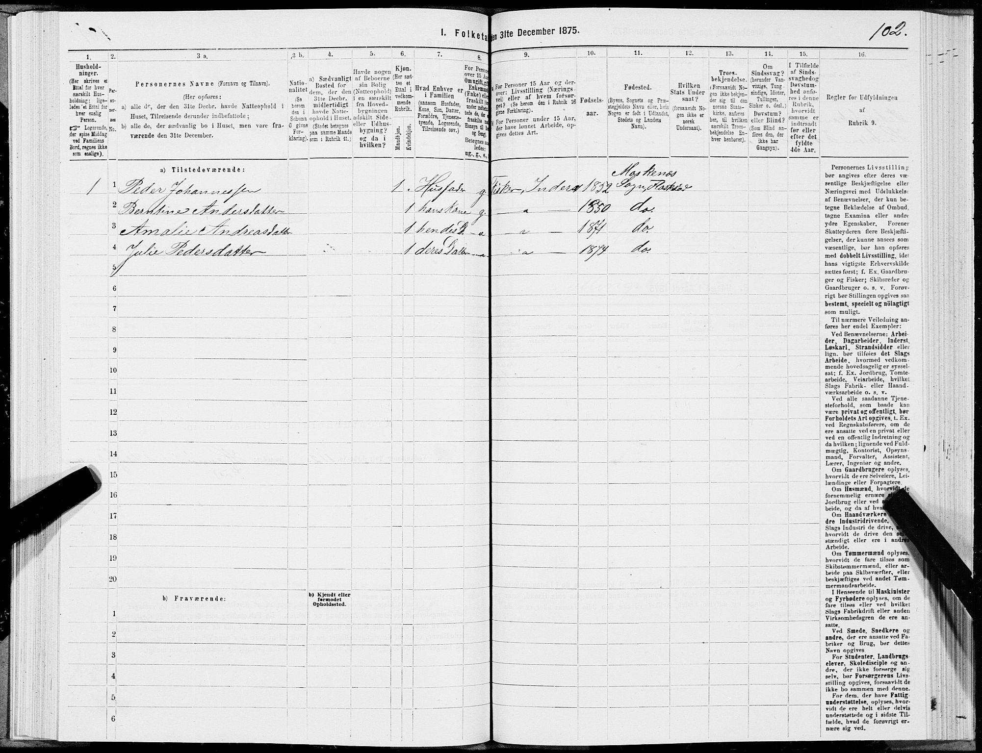 SAT, 1875 census for 1859P Flakstad, 1875, p. 2102