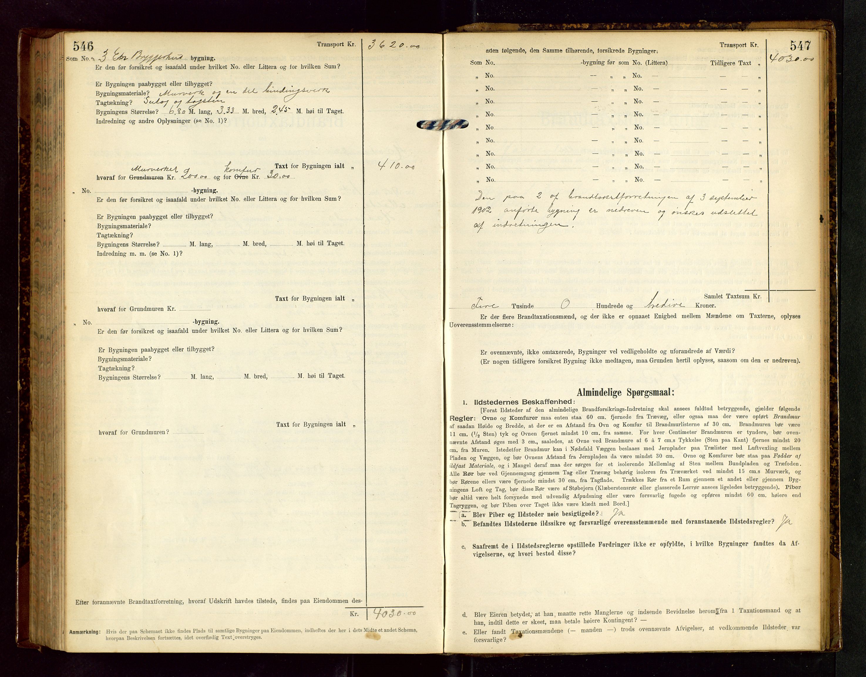 Håland lensmannskontor, SAST/A-100100/Gob/L0002: Branntakstprotokoll - skjematakst. Register i boken., 1902-1906, p. 546-547