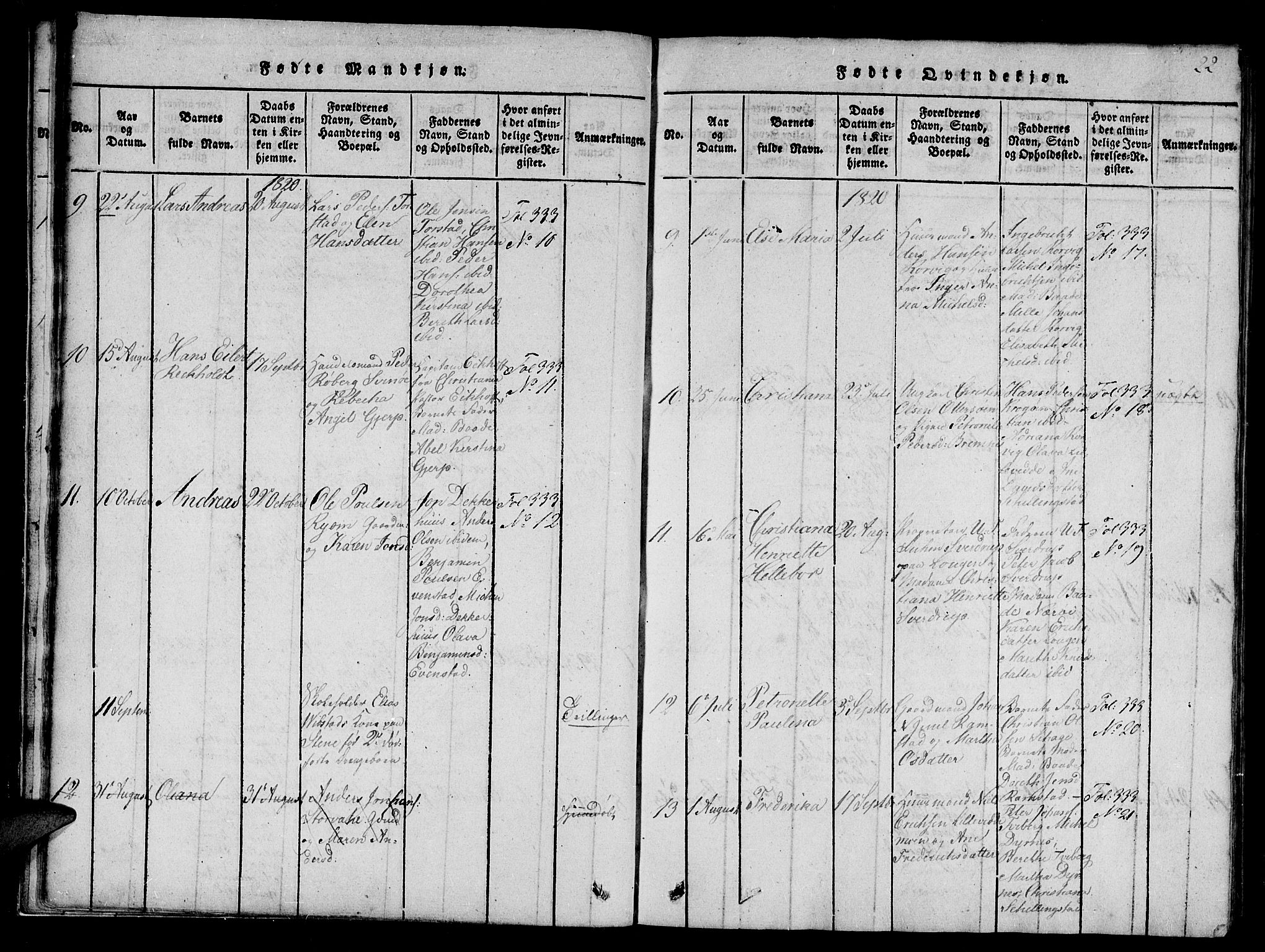 Ministerialprotokoller, klokkerbøker og fødselsregistre - Nord-Trøndelag, SAT/A-1458/784/L0667: Parish register (official) no. 784A03 /1, 1816-1829, p. 22