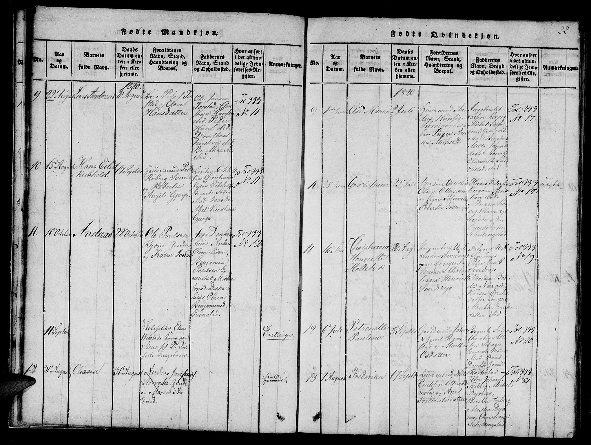 Ministerialprotokoller, klokkerbøker og fødselsregistre - Nord-Trøndelag, AV/SAT-A-1458/784/L0667: Parish register (official) no. 784A03 /1, 1816-1829, p. 22