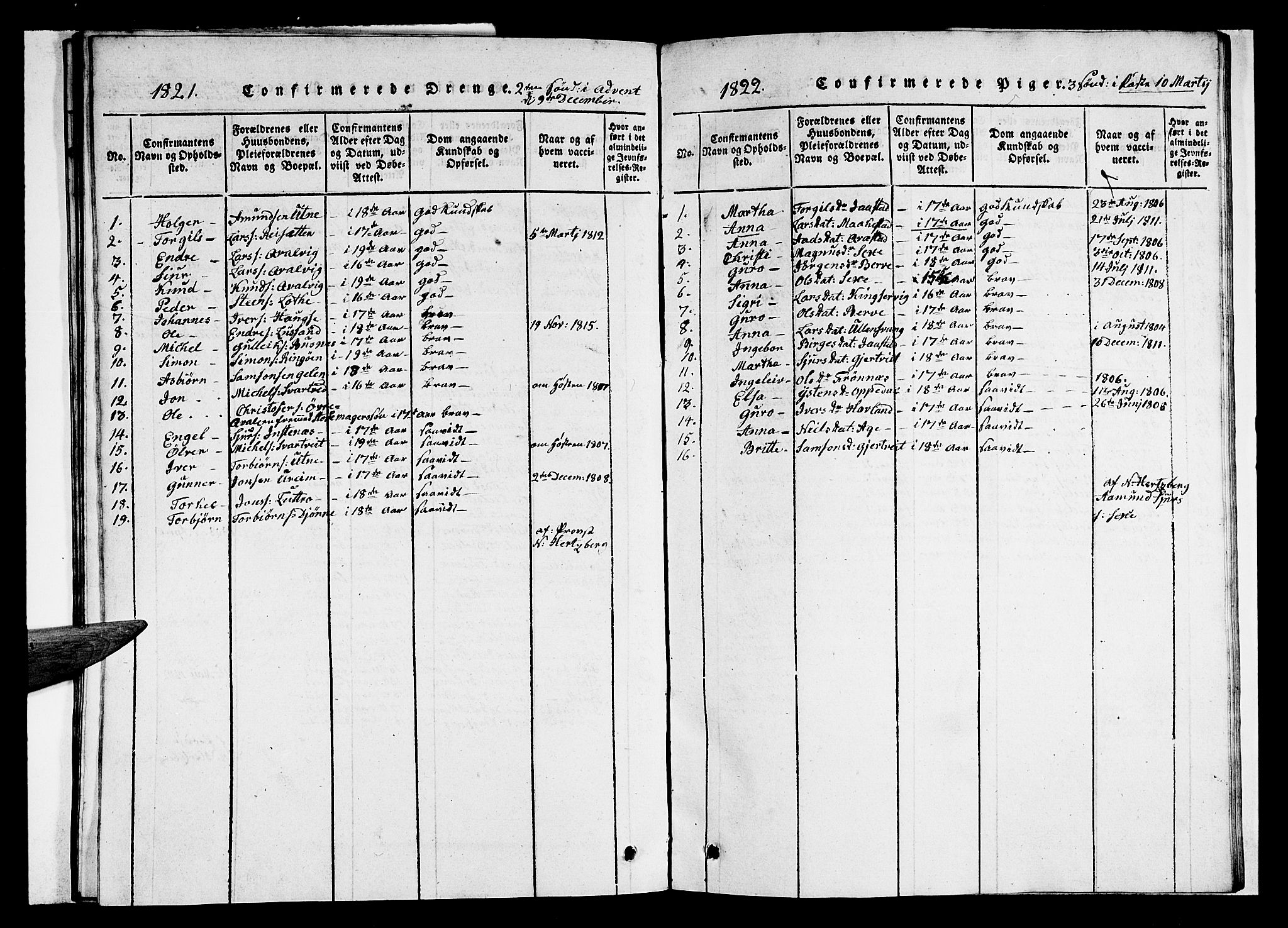 Ullensvang sokneprestembete, AV/SAB-A-78701/H/Haa: Parish register (official) no. A 9, 1819-1826