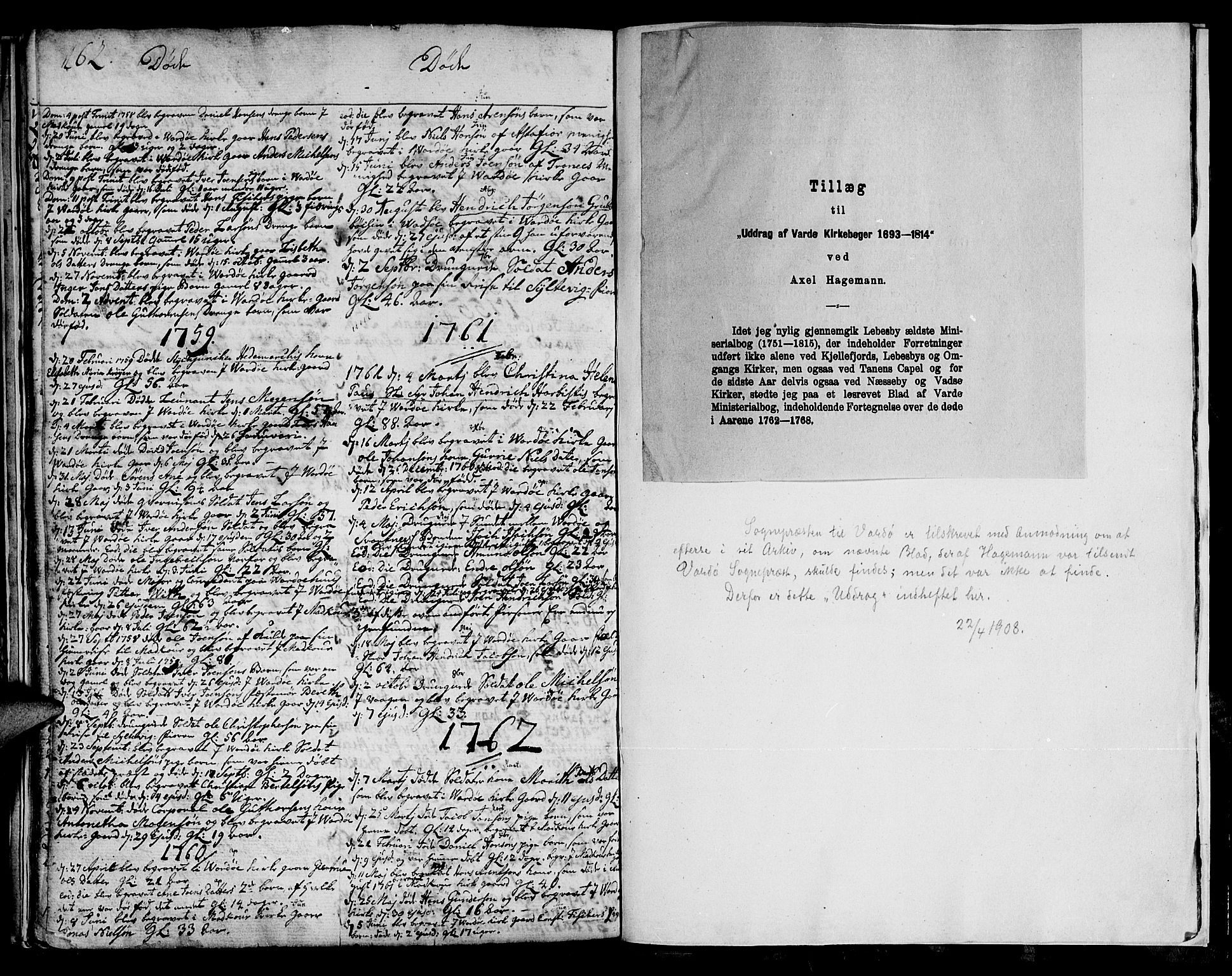 Vadsø sokneprestkontor, SATØ/S-1325/H/Ha/L0001kirke: Parish register (official) no. 1, 1747-1768, p. 162