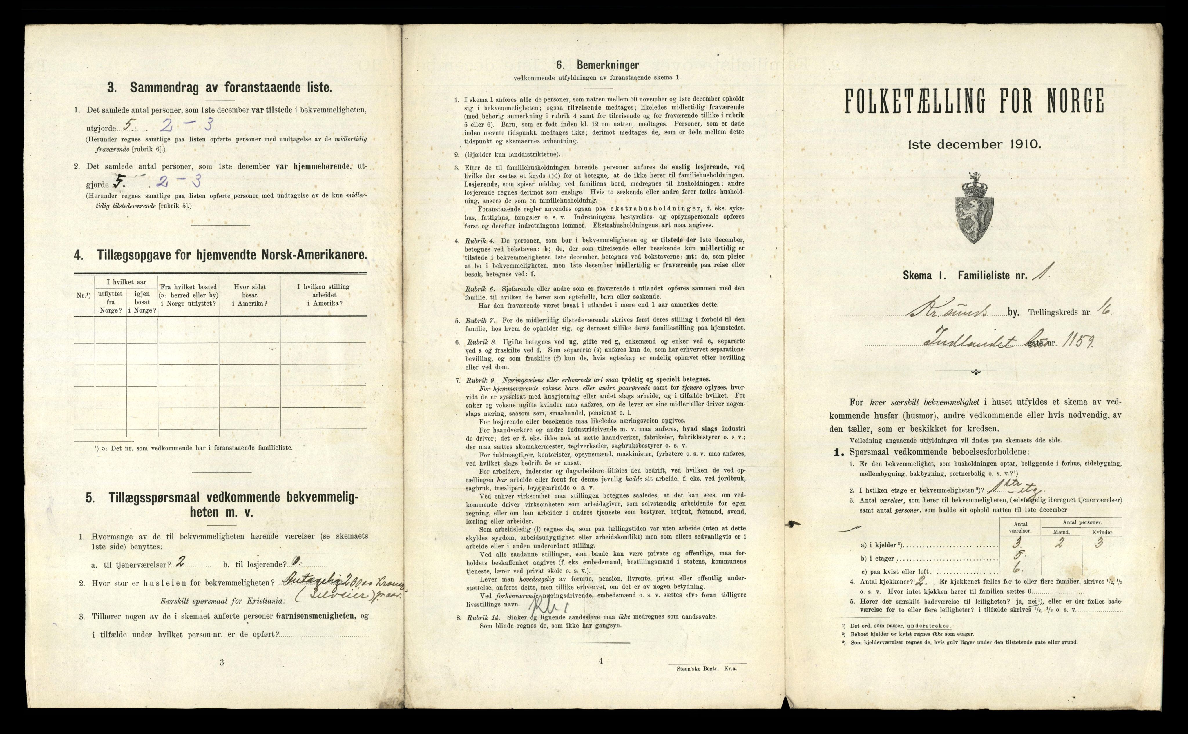 RA, 1910 census for Kristiansund, 1910, p. 5411