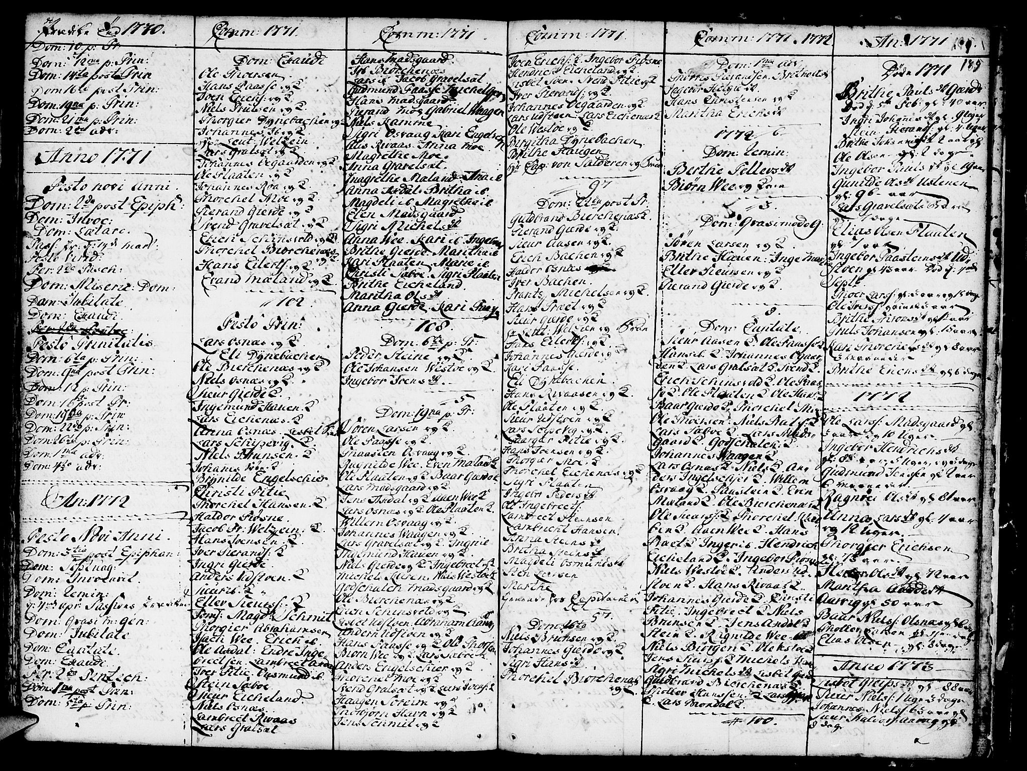 Etne sokneprestembete, SAB/A-75001/H/Haa: Parish register (official) no. A 3 /3, 1755-1782, p. 185