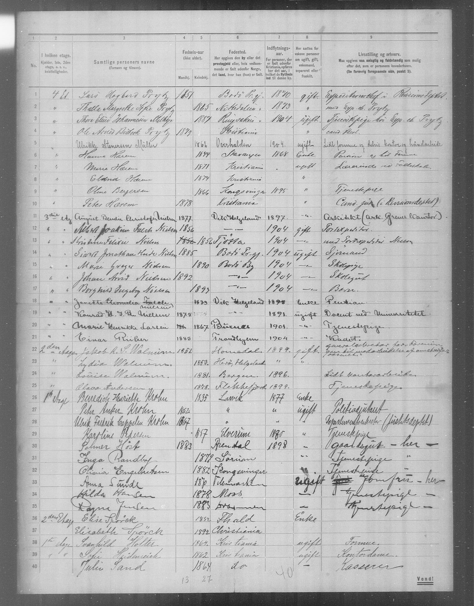 OBA, Municipal Census 1904 for Kristiania, 1904, p. 22627