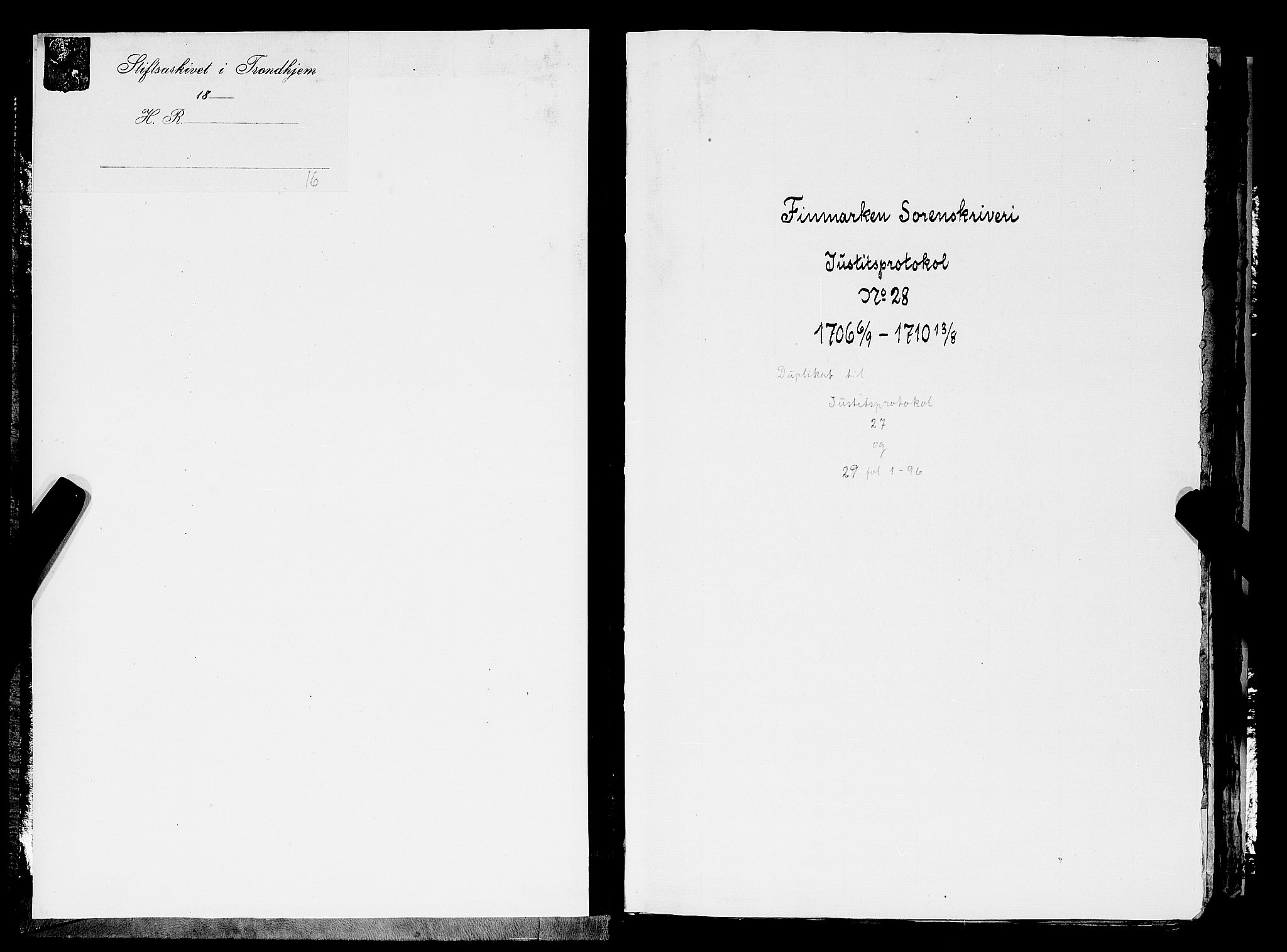 Finnmark sorenskriveri, SATØ/S-0053/F/Fa/L0032: Justisprotokoller. Duplikat, 1706-1710