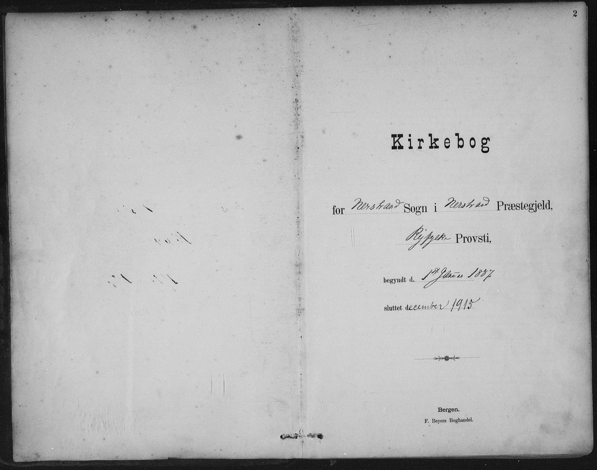 Nedstrand sokneprestkontor, AV/SAST-A-101841/01/IV: Parish register (official) no. A 12, 1887-1915, p. 2