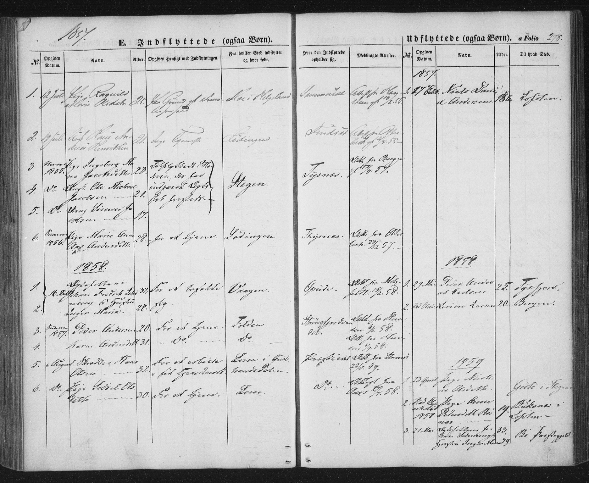 Ministerialprotokoller, klokkerbøker og fødselsregistre - Nordland, AV/SAT-A-1459/859/L0844: Parish register (official) no. 859A04, 1849-1862, p. 278