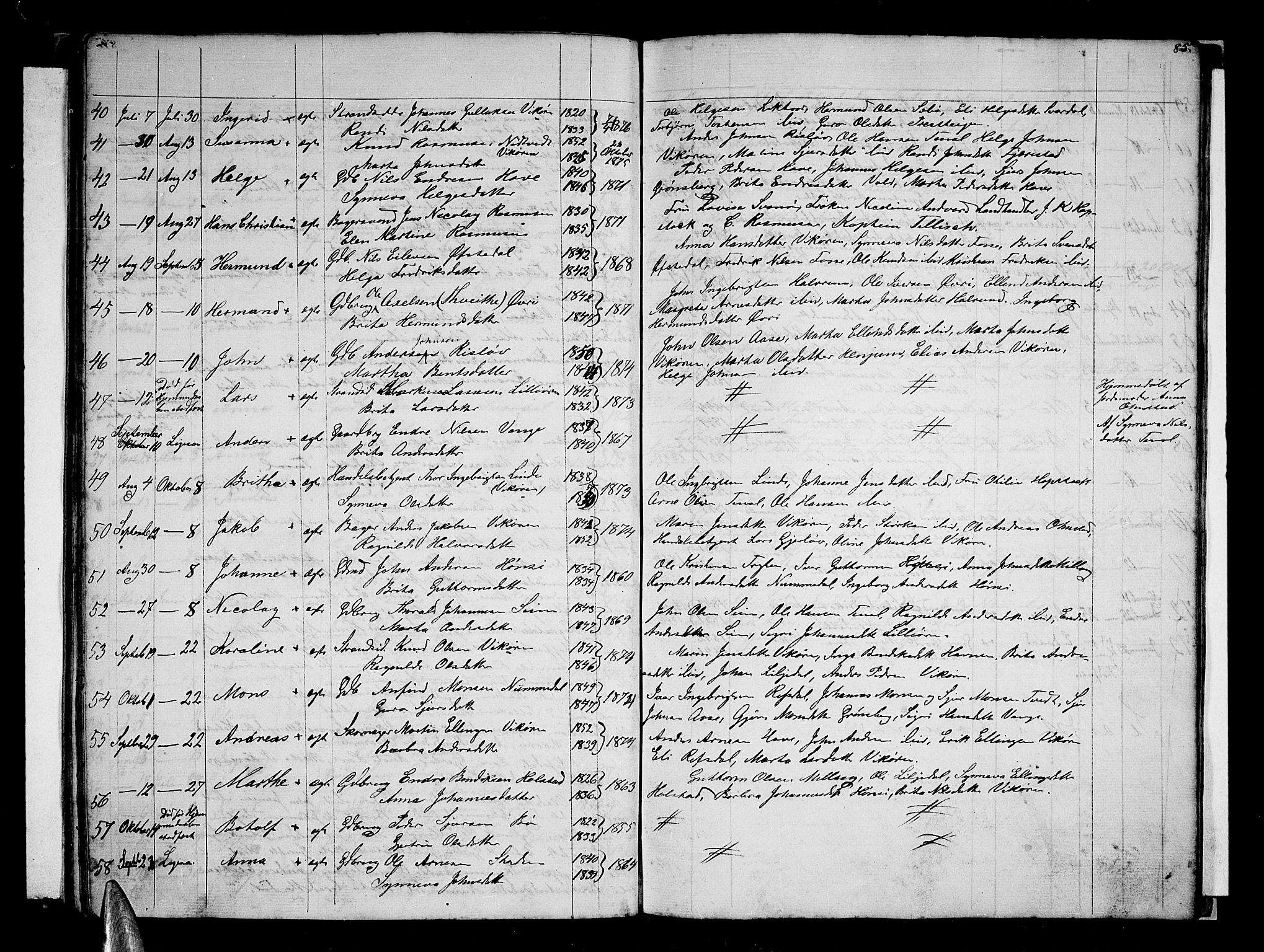 Vik sokneprestembete, AV/SAB-A-81501/H/Hab/Haba/L0002: Parish register (copy) no. A 2, 1856-1877, p. 85