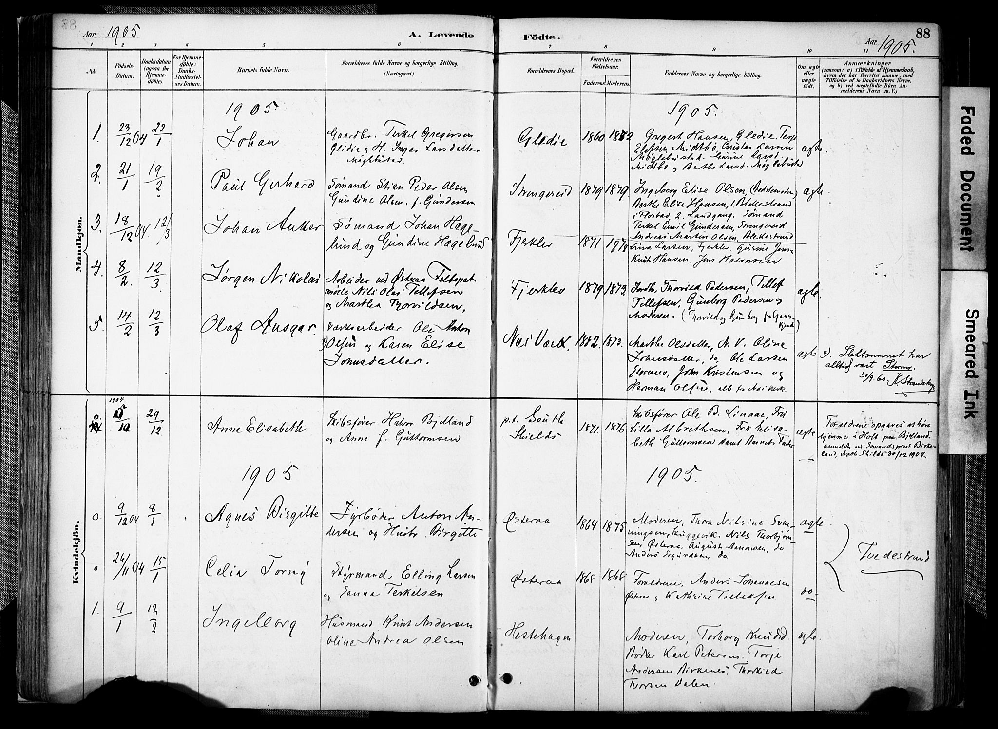 Holt sokneprestkontor, AV/SAK-1111-0021/F/Fa/L0012: Parish register (official) no. A 12, 1885-1907, p. 88