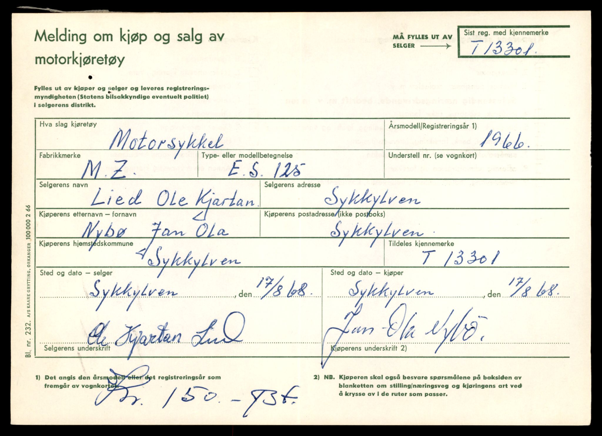 Møre og Romsdal vegkontor - Ålesund trafikkstasjon, AV/SAT-A-4099/F/Fe/L0038: Registreringskort for kjøretøy T 13180 - T 13360, 1927-1998, p. 2117