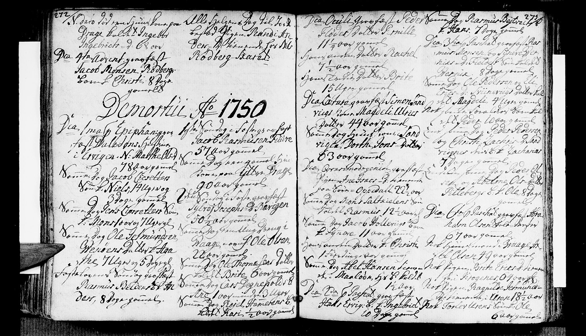 Selje sokneprestembete, SAB/A-99938/H/Ha/Haa/Haaa: Parish register (official) no. A 4, 1743-1759, p. 272-273