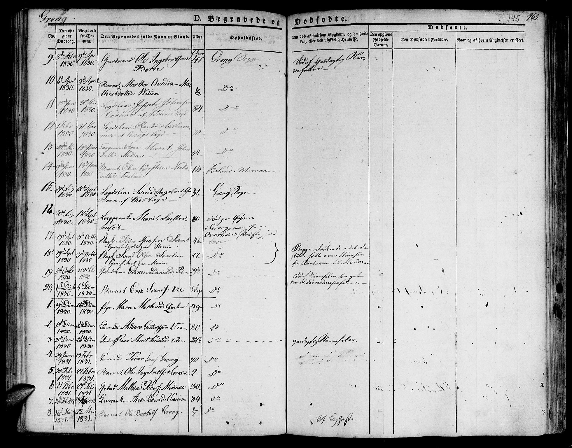 Ministerialprotokoller, klokkerbøker og fødselsregistre - Nord-Trøndelag, SAT/A-1458/758/L0510: Parish register (official) no. 758A01 /1, 1821-1841, p. 145