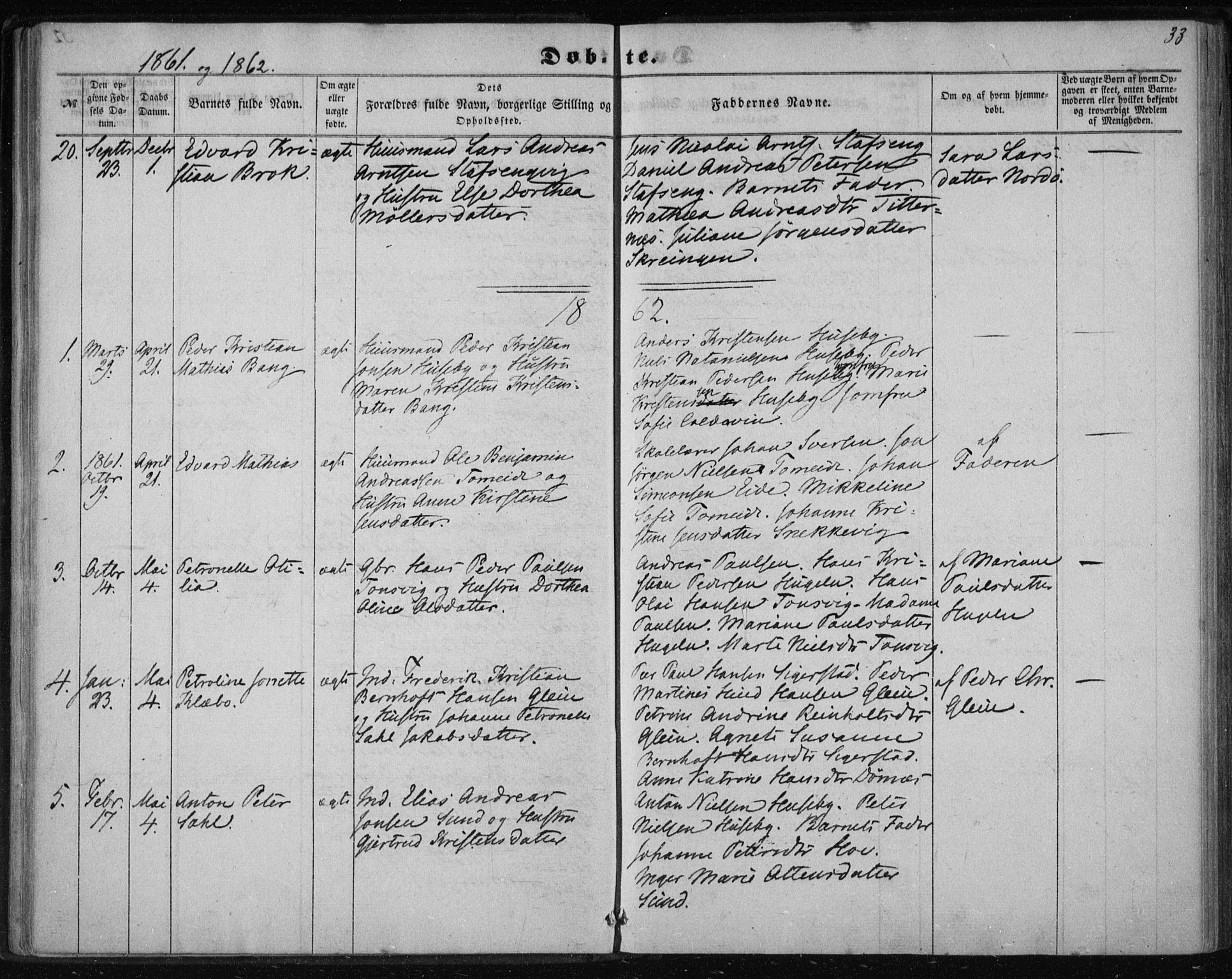 Ministerialprotokoller, klokkerbøker og fødselsregistre - Nordland, AV/SAT-A-1459/835/L0523: Parish register (official) no. 835A01, 1855-1865, p. 33