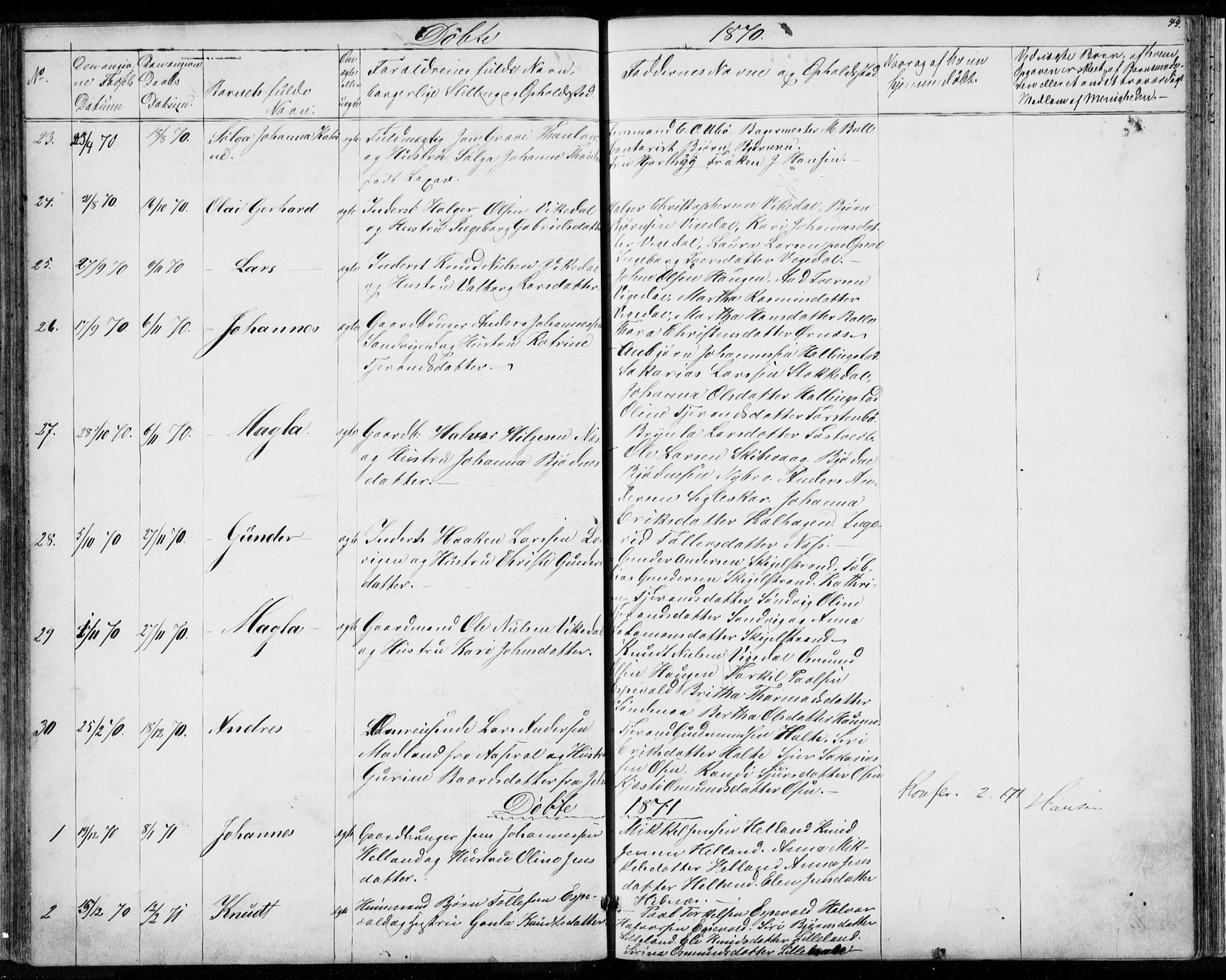 Vikedal sokneprestkontor, AV/SAST-A-101840/01/V: Parish register (copy) no. B 9, 1856-1878, p. 44