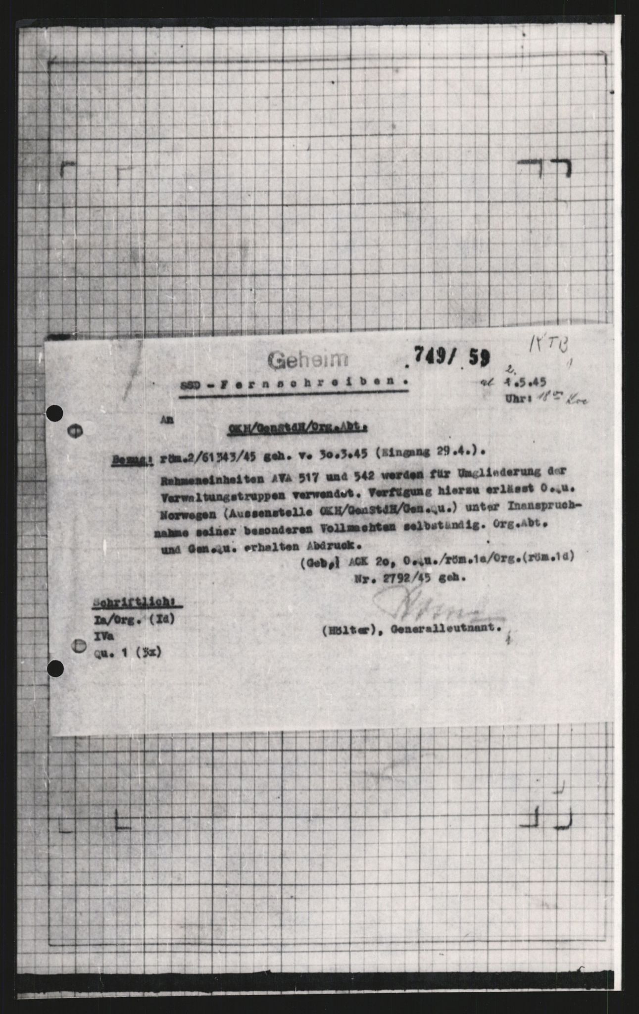 Forsvarets Overkommando. 2 kontor. Arkiv 11.4. Spredte tyske arkivsaker, AV/RA-RAFA-7031/D/Dar/Dara/L0009: Krigsdagbøker for 20. Gebirgs-Armee-Oberkommando (AOK 20), 1940-1945, p. 557