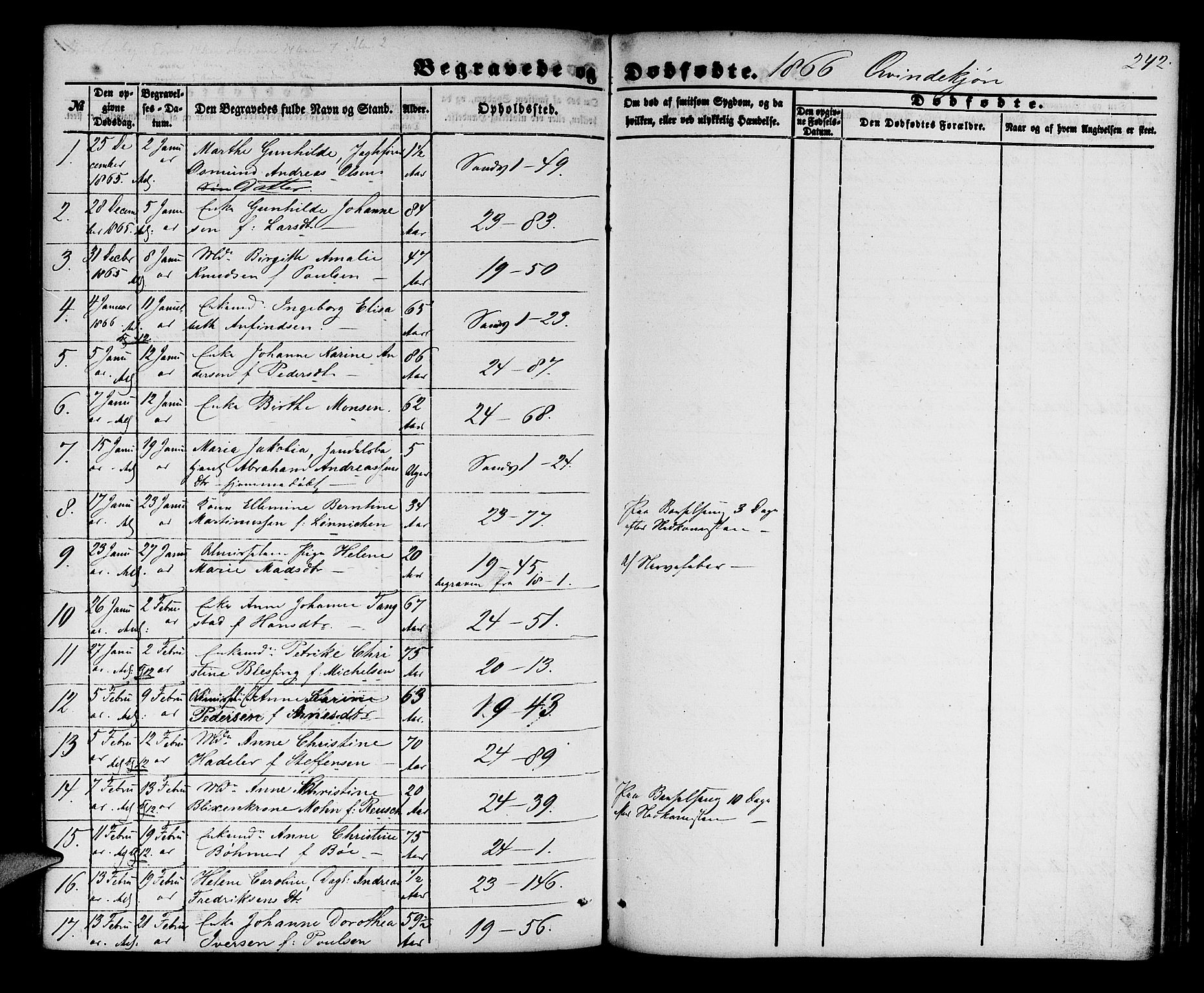 Korskirken sokneprestembete, SAB/A-76101/H/Hab: Parish register (copy) no. E 2, 1851-1871, p. 242