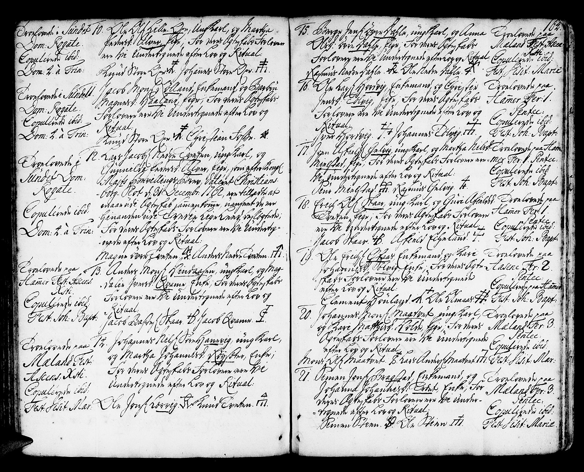 Hamre sokneprestembete, AV/SAB-A-75501/H/Ha/Haa/Haaa/L0007: Parish register (official) no. A 7, 1762-1777, p. 164