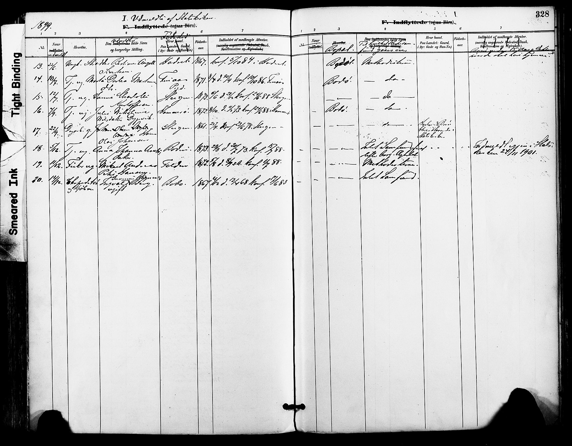 Ministerialprotokoller, klokkerbøker og fødselsregistre - Nordland, AV/SAT-A-1459/801/L0010: Parish register (official) no. 801A10, 1888-1899, p. 328