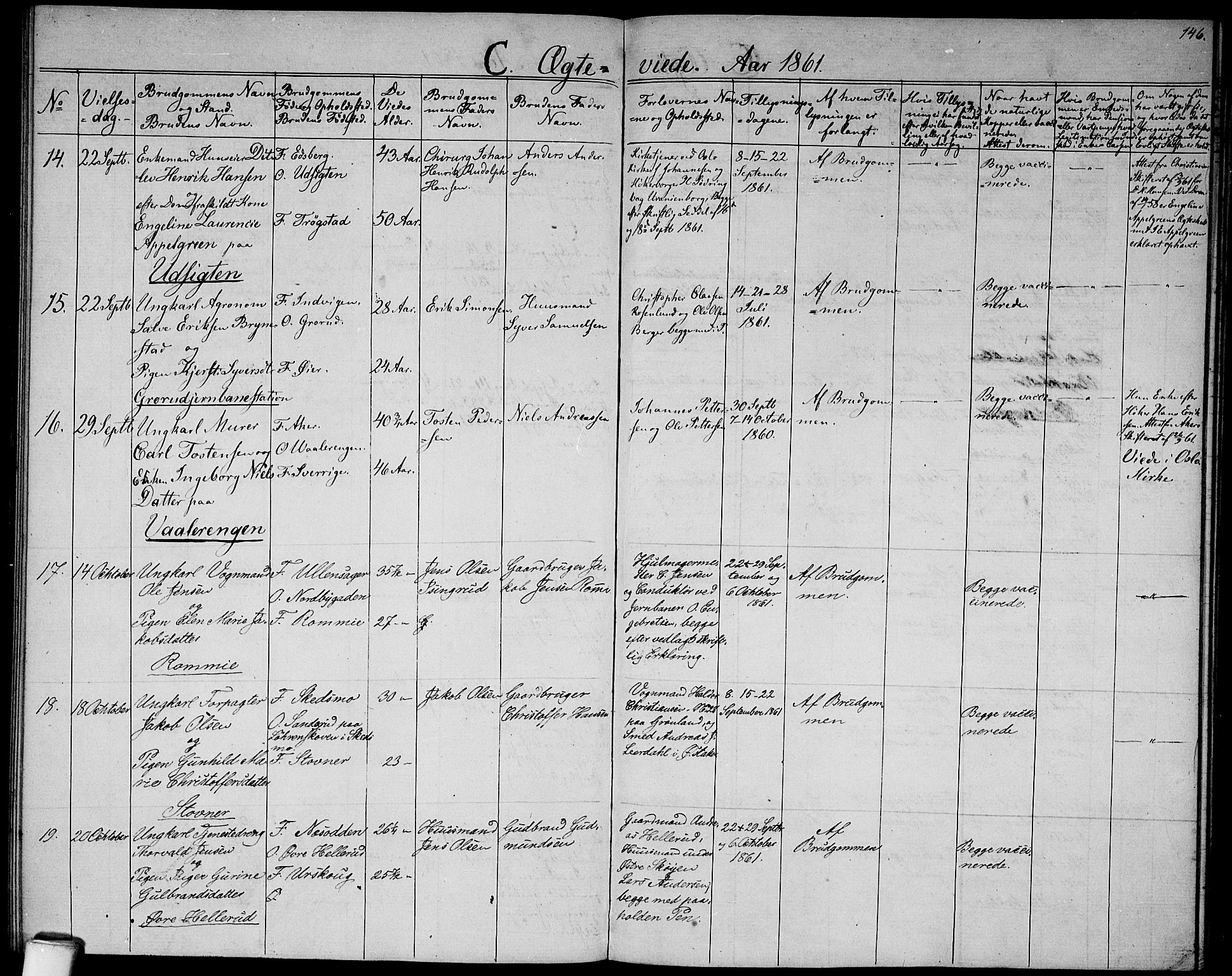 Østre Aker prestekontor Kirkebøker, SAO/A-10840/G/Ga/L0001: Parish register (copy) no. I 1, 1861-1864, p. 146