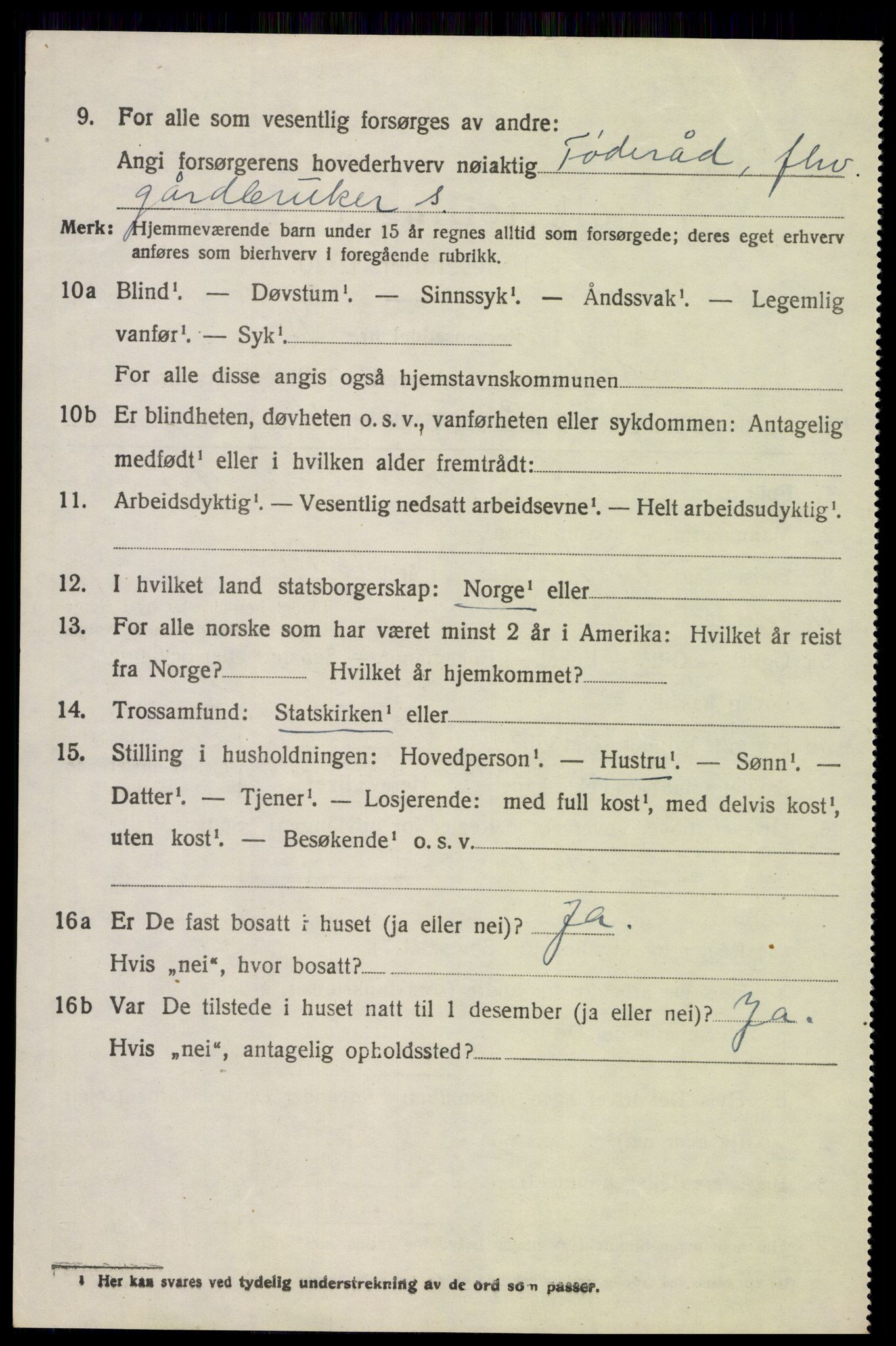 SAH, 1920 census for Vardal, 1920, p. 4878