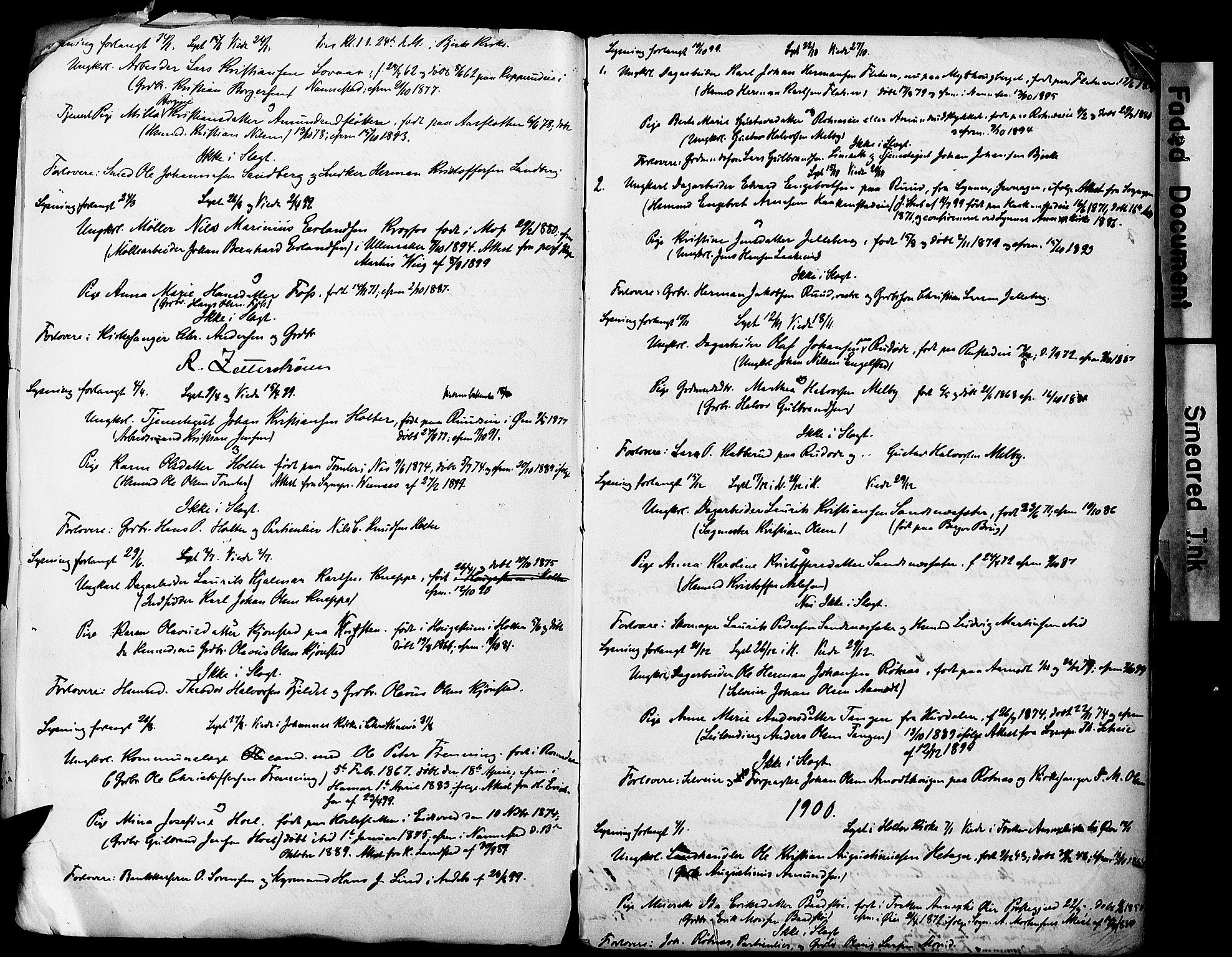 Nannestad prestekontor Kirkebøker, AV/SAO-A-10414a/H/Ha/L0002: Banns register no. I 2, 1898-1922